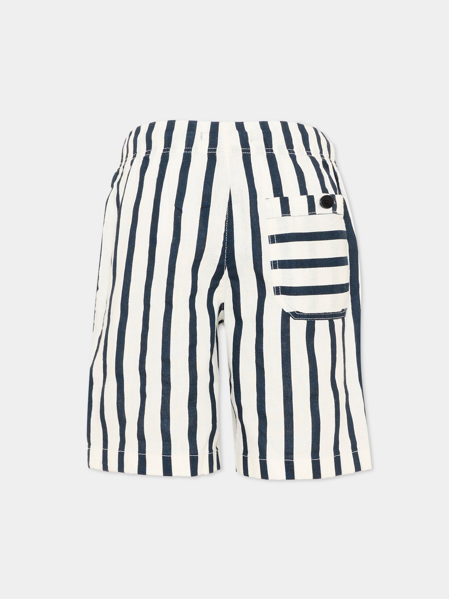 Shorts blu per bambino a righe,Tommy Hilfiger Junior,KB0KB10240 C1G