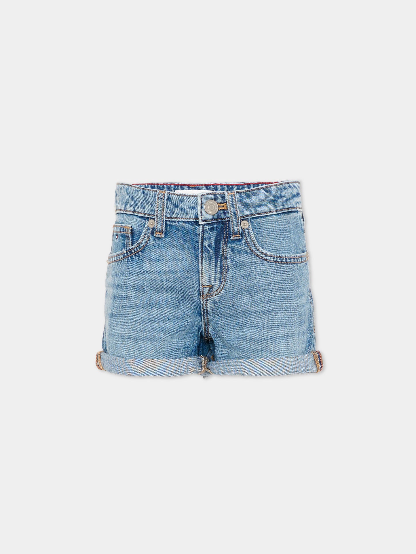 Shorts denim per bambina con logo,Tommy Hilfiger Junior,KG0KG09132 1A4