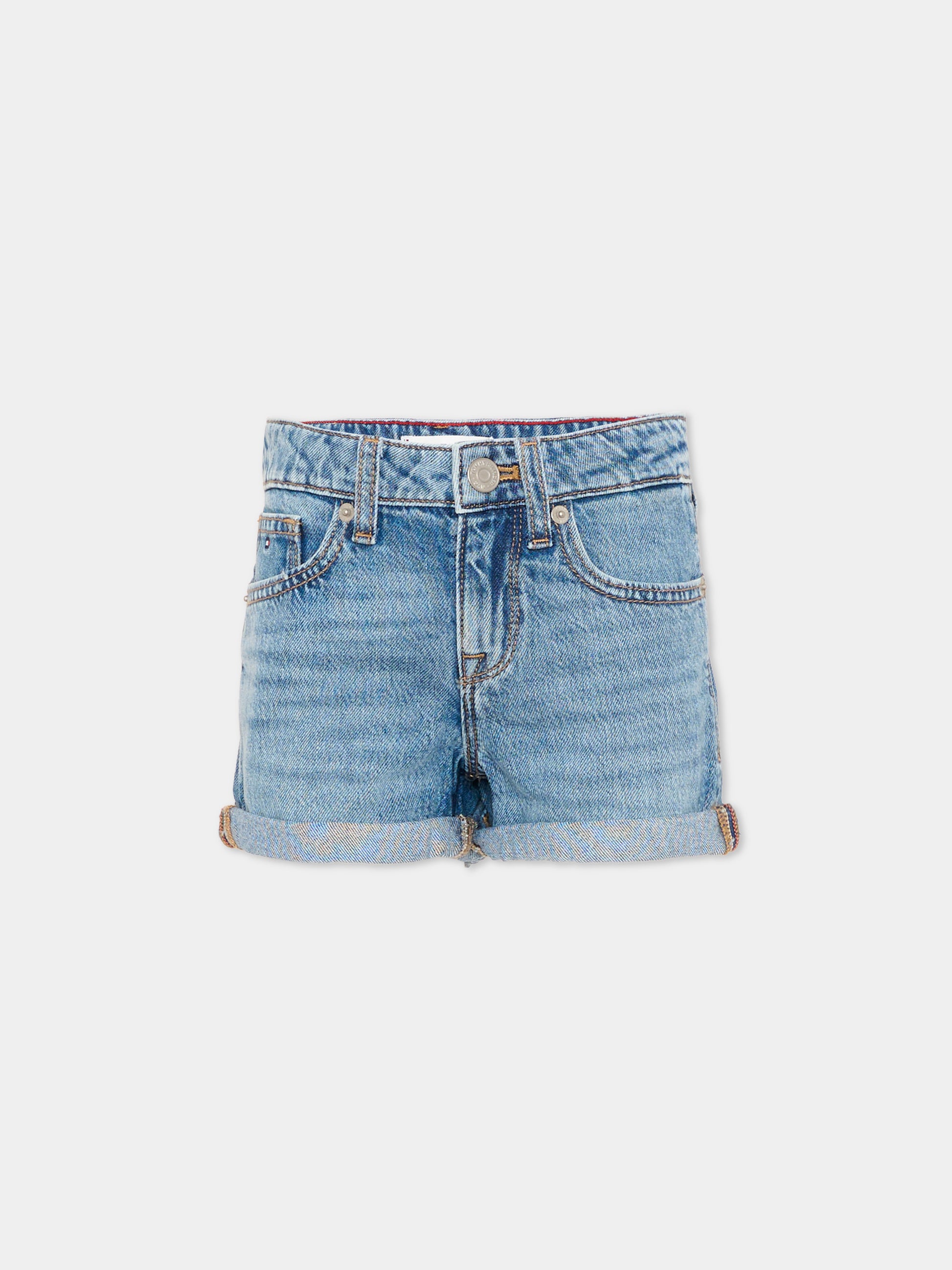 Shorts denim per bambina con logo,Tommy Hilfiger Junior,KG0KG09132 1A4