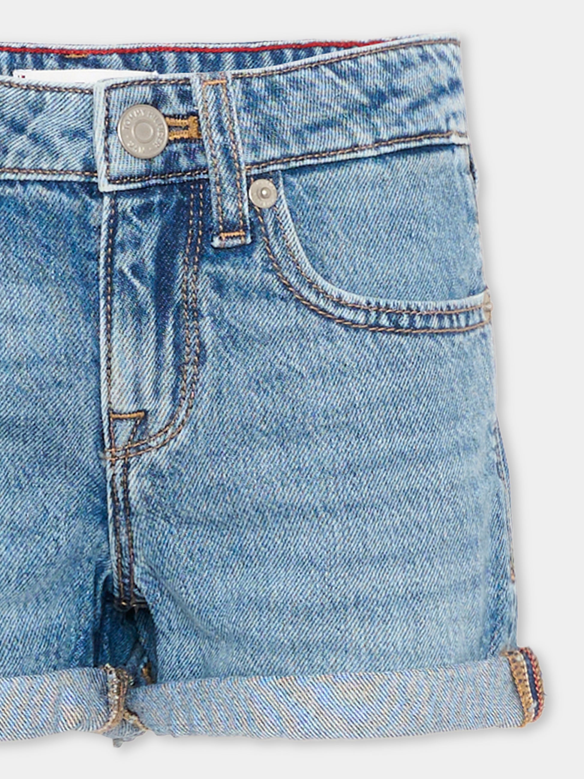Shorts denim per bambina con logo,Tommy Hilfiger Junior,KG0KG09132 1A4