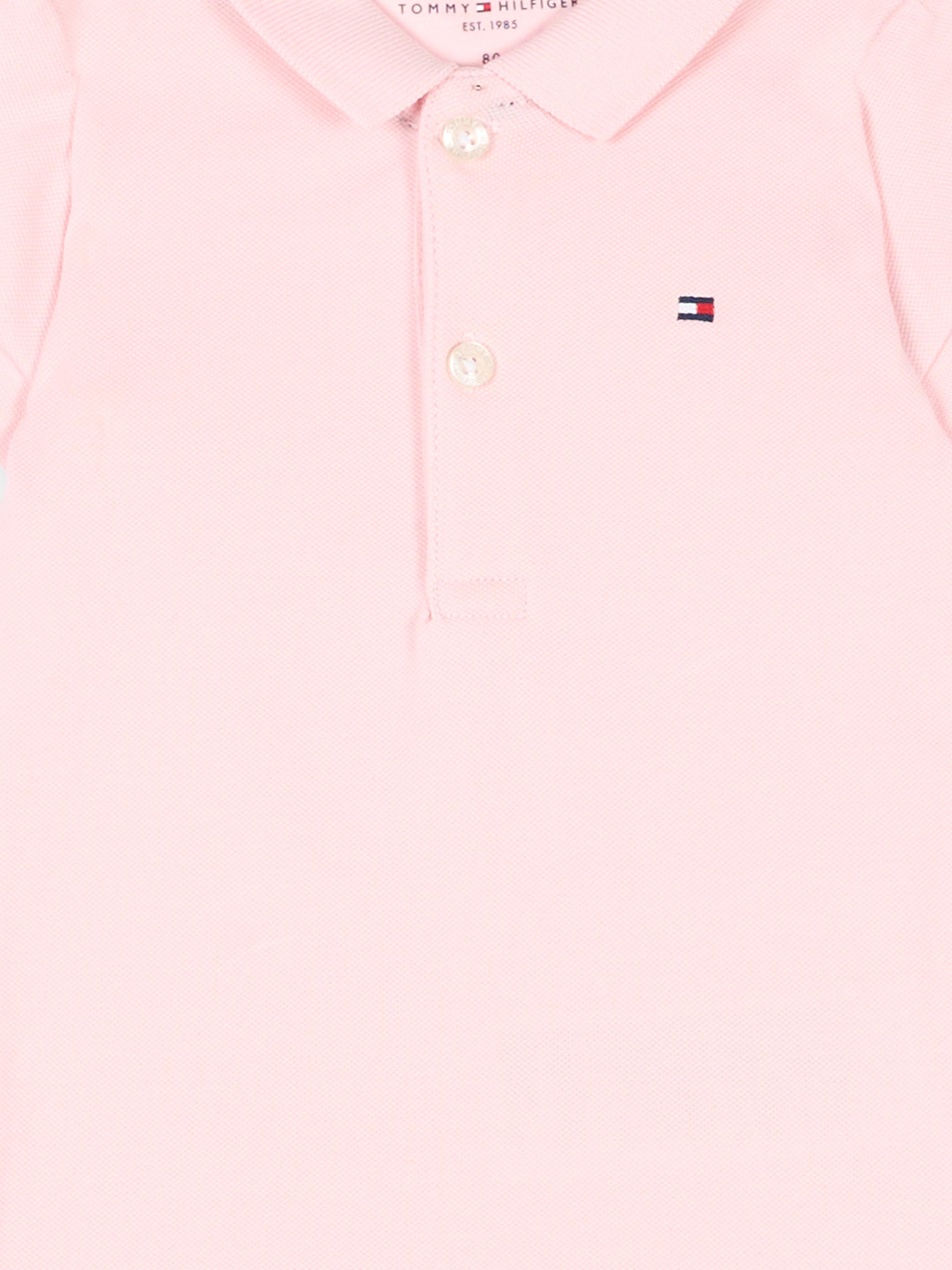 Body rosa polo per neonata con logo,Tommy Hilfiger Junior,KN0KN02372 TH3
