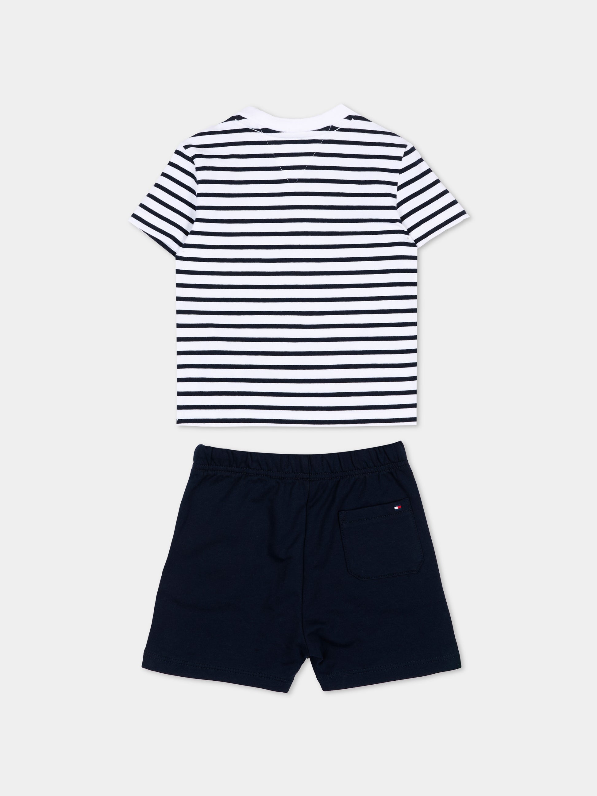 Completo sportivo blu per neonato a righe,Tommy Hilfiger Junior,KN0KN02379 C1G