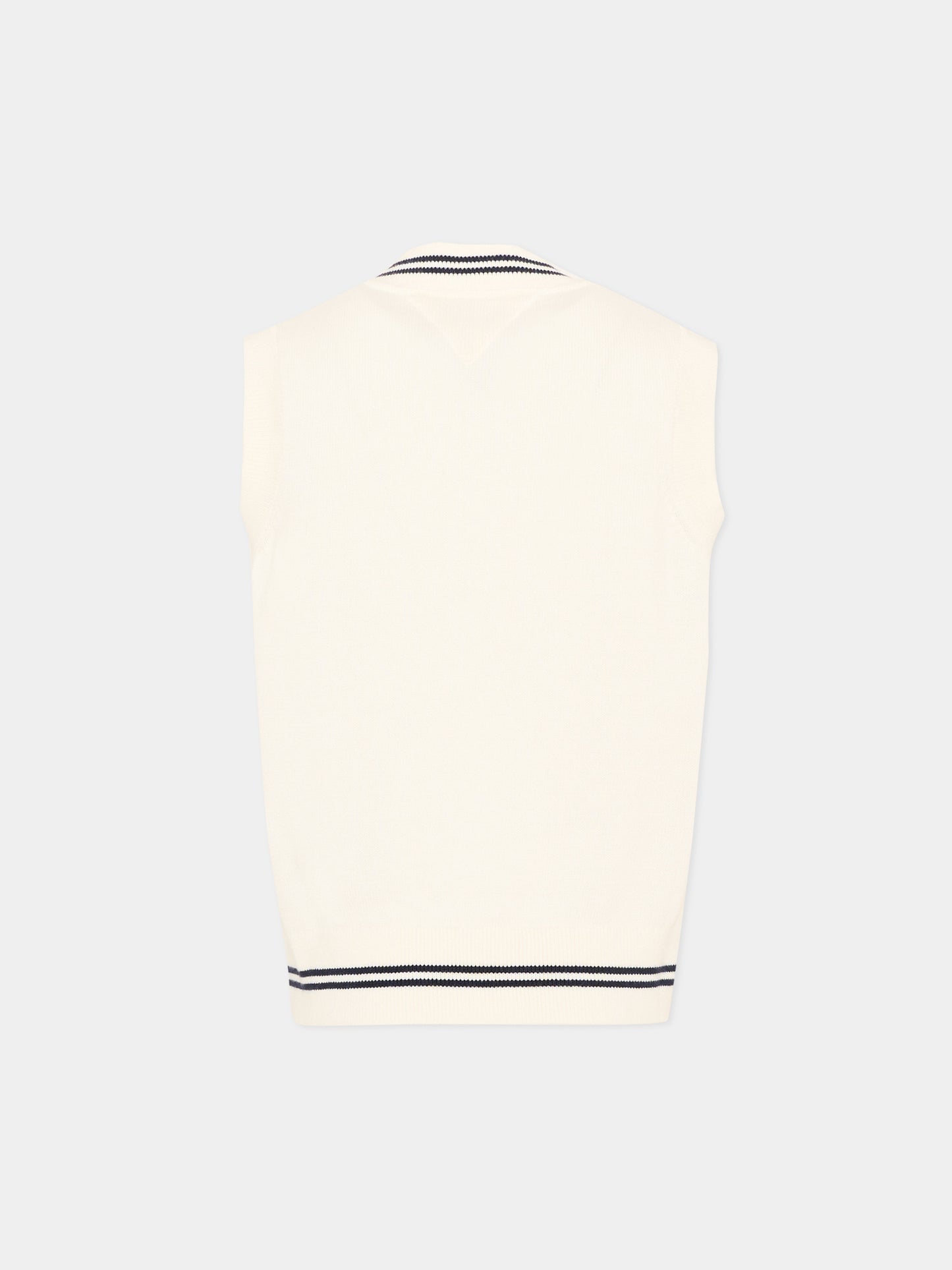 Maglia gilet avorio per bambino,Tommy Hilfiger Junior,KB0KB10426 YA8