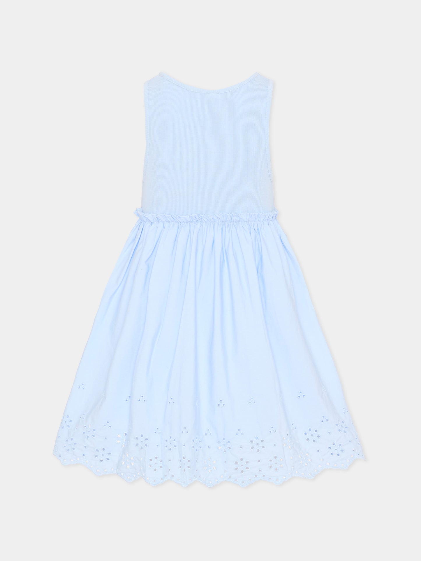 Vestito azzurro per bambina con ricamo,Tommy Hilfiger Junior,KG0KG09148 C3Q