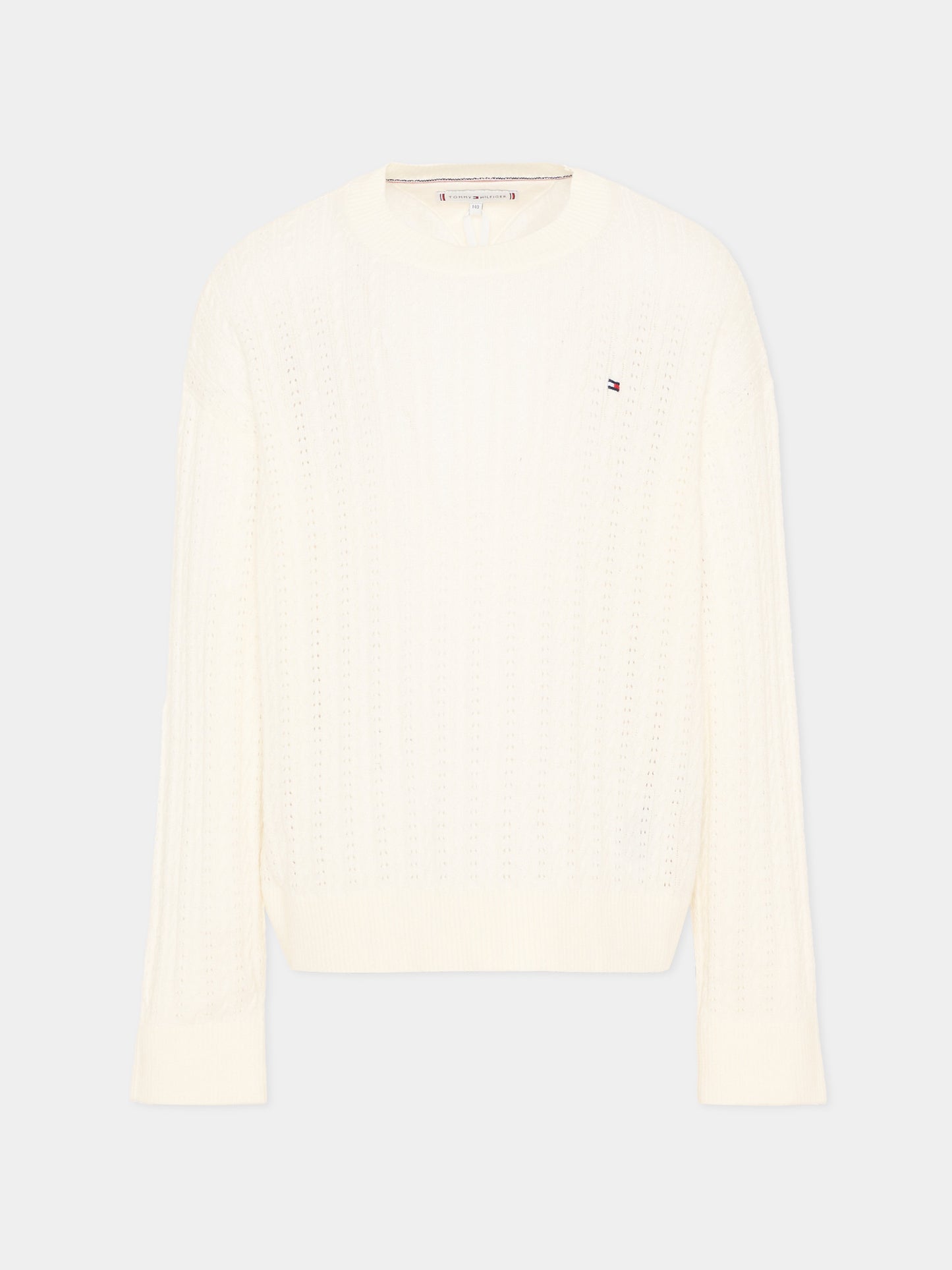 Maglione avorio per bambina con logo,Tommy Hilfiger Junior,KG0KG09223 YA8
