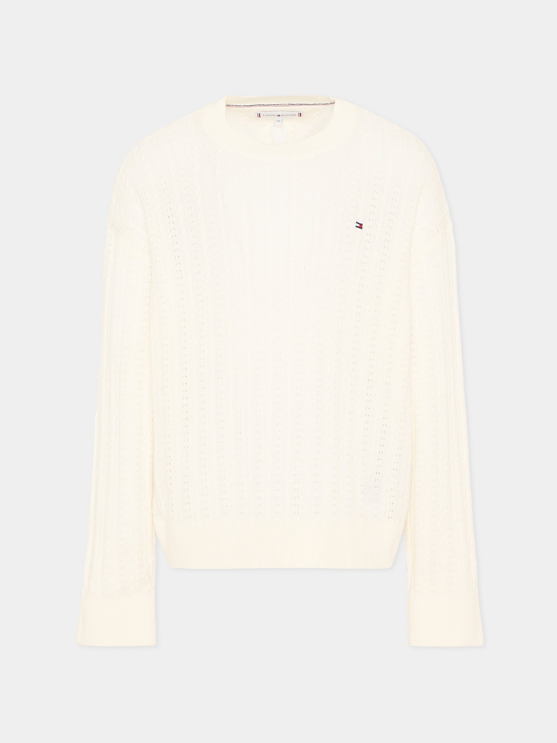 Maglione avorio per bambina con logo,Tommy Hilfiger Junior,KG0KG09223 YA8