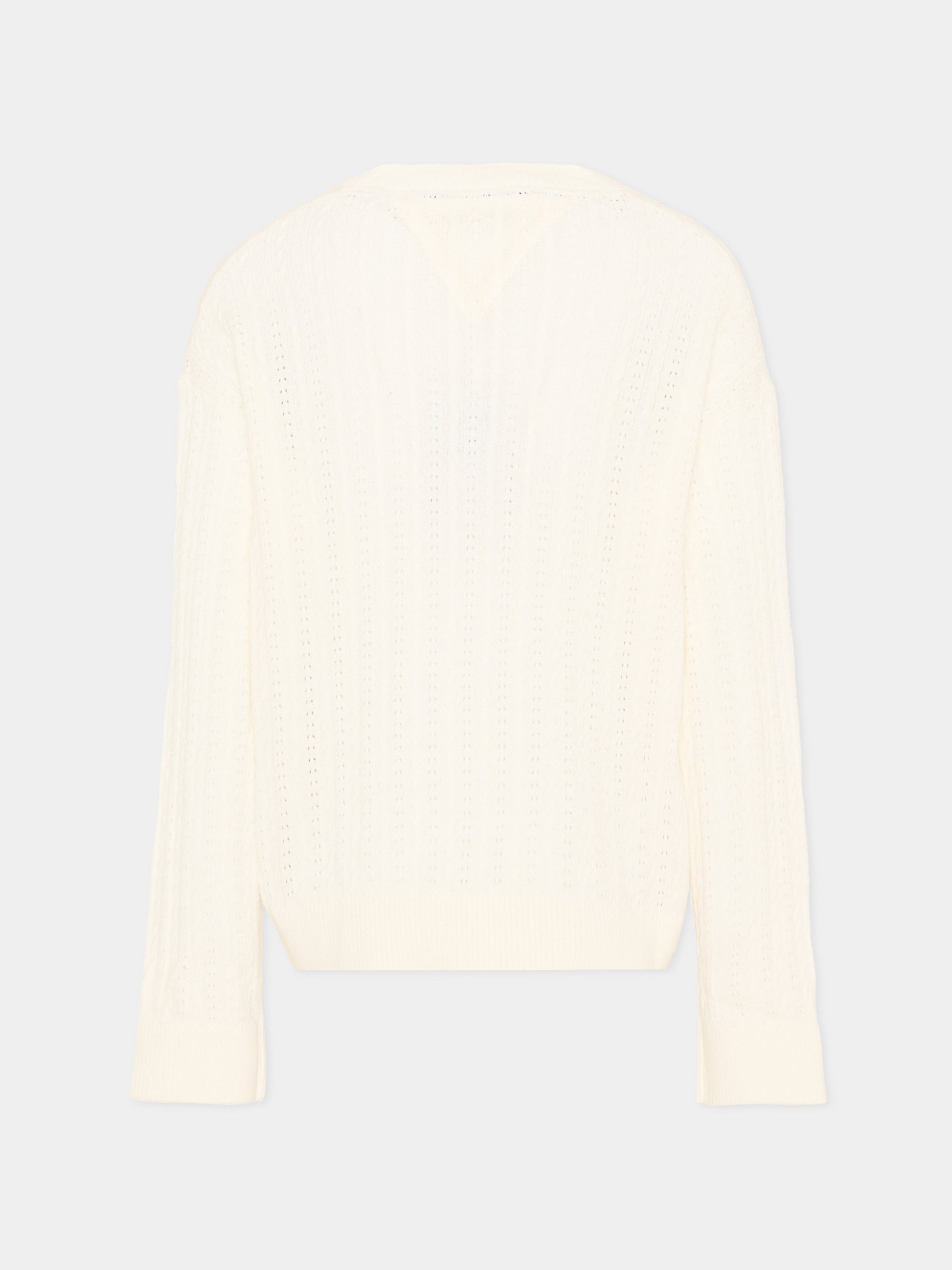 Maglione avorio per bambina con logo,Tommy Hilfiger Junior,KG0KG09223 YA8