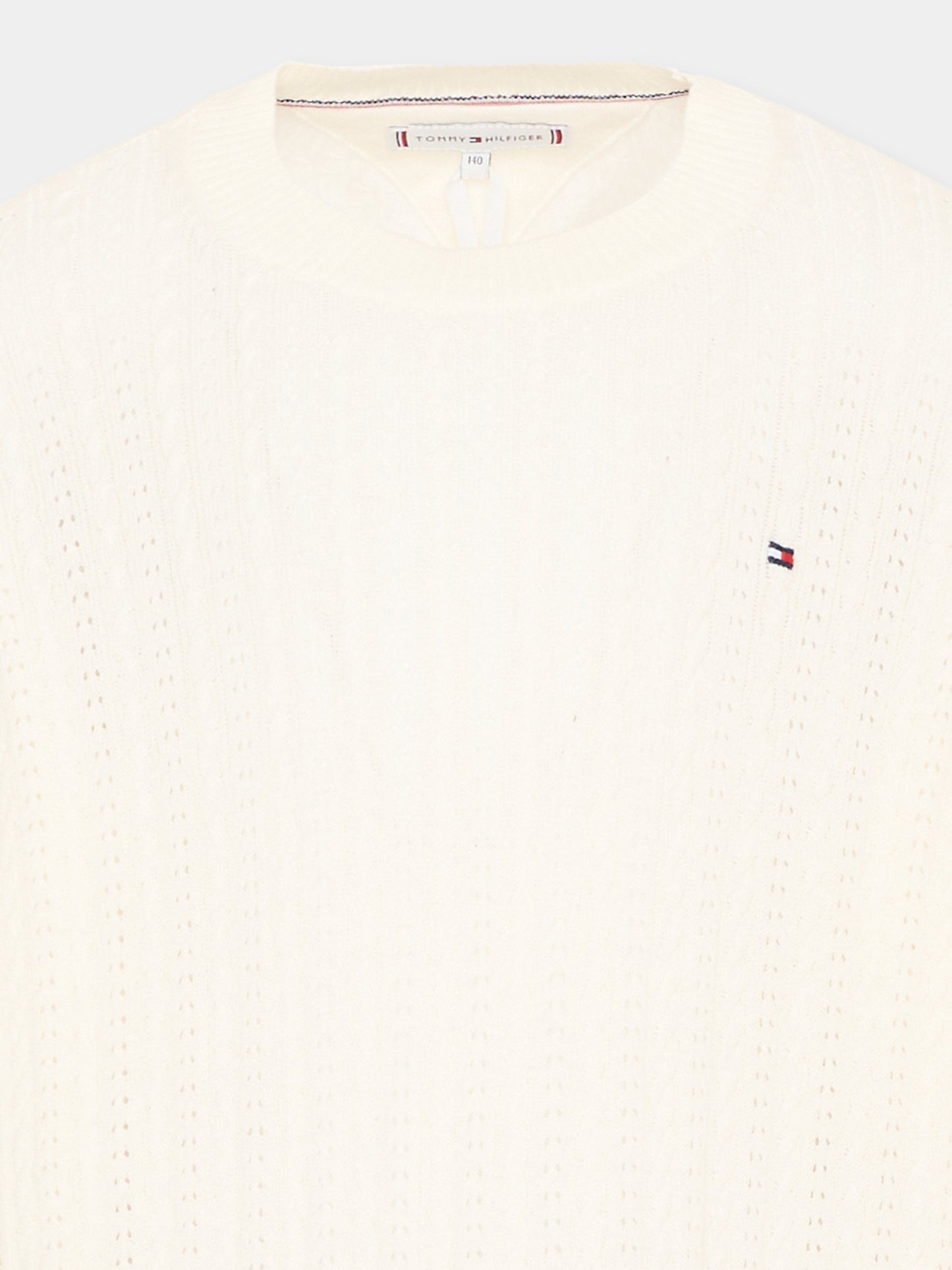 Maglione avorio per bambina con logo,Tommy Hilfiger Junior,KG0KG09223 YA8