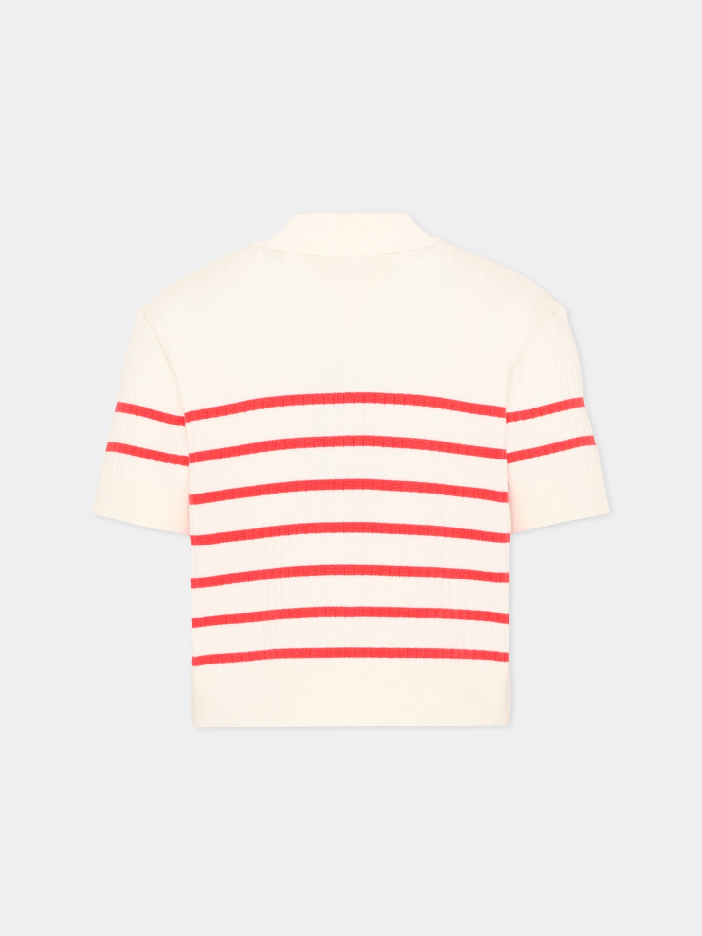 Polo bianca per bambina a righe con logo,Tommy Hilfiger Junior,KG0KG09379 XK3