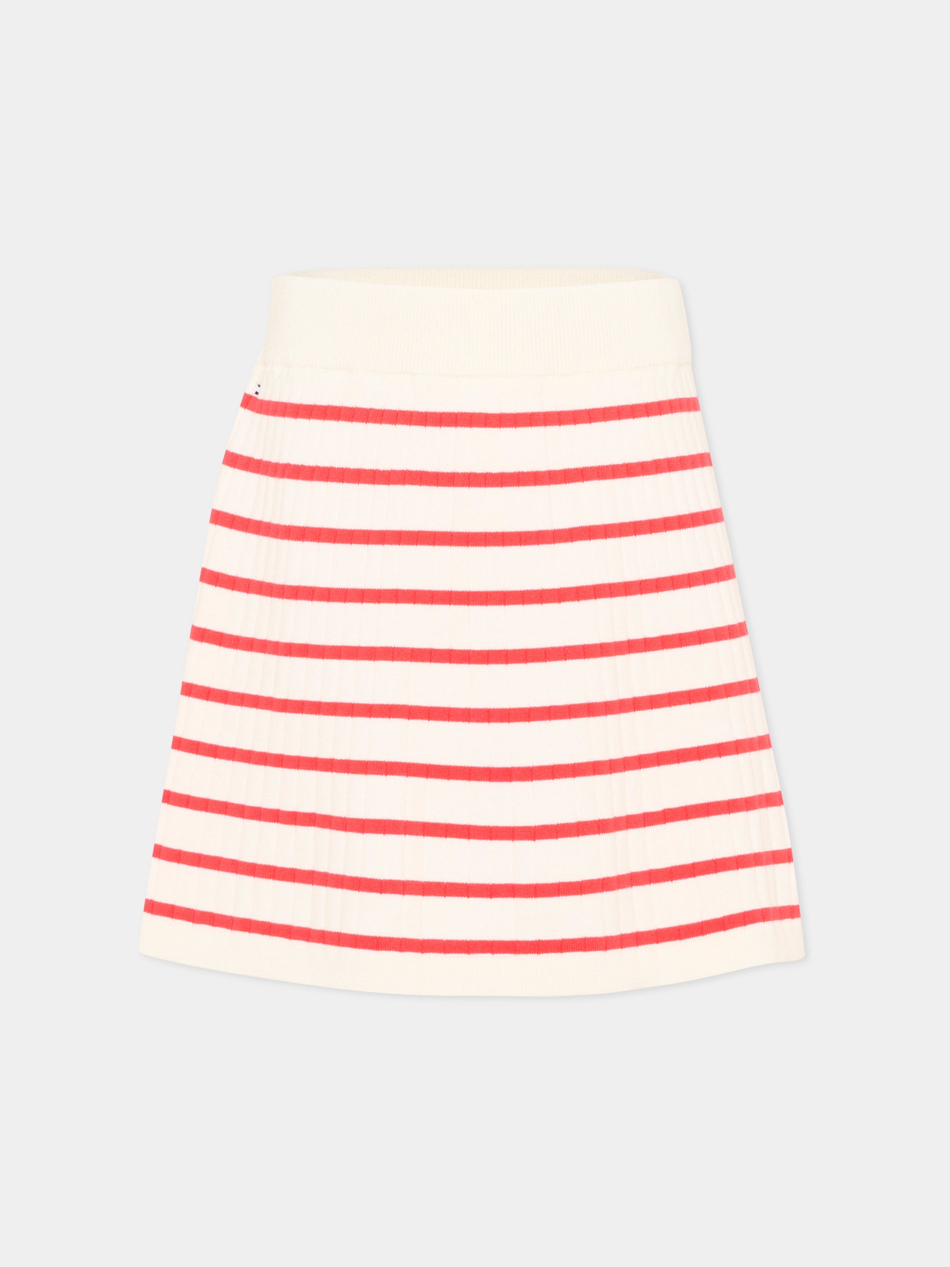 Gonna bianca a righe rosse per bambina,Tommy Hilfiger Junior,KG0KG09380 XK3