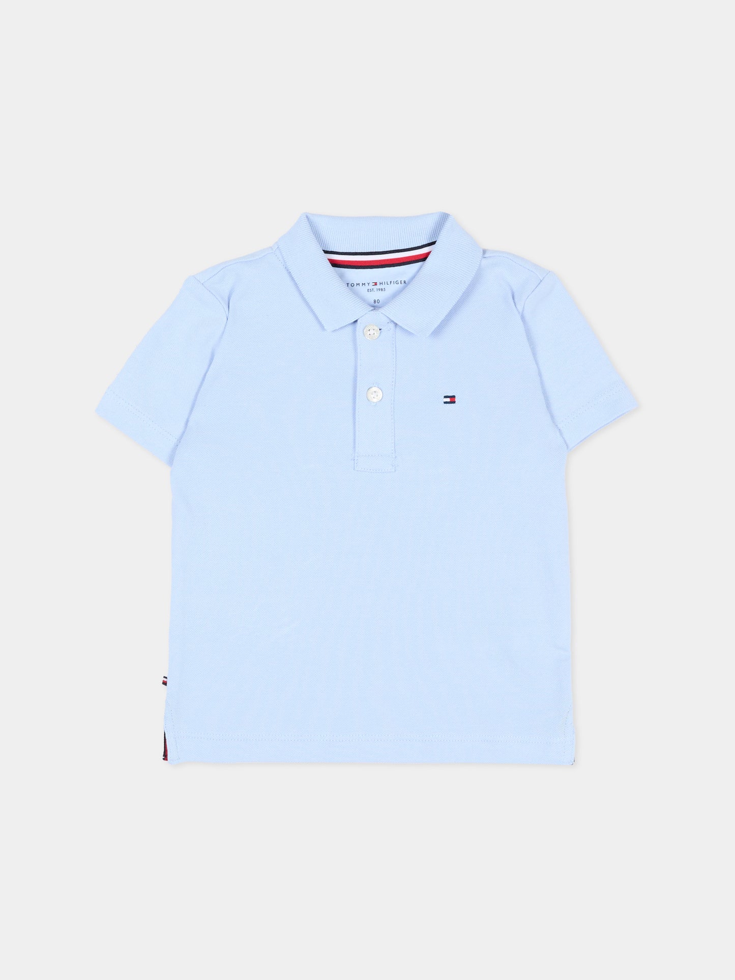 Polo azzurra per neonato con logo,Tommy Hilfiger Junior,KN0KN02352 C3Q