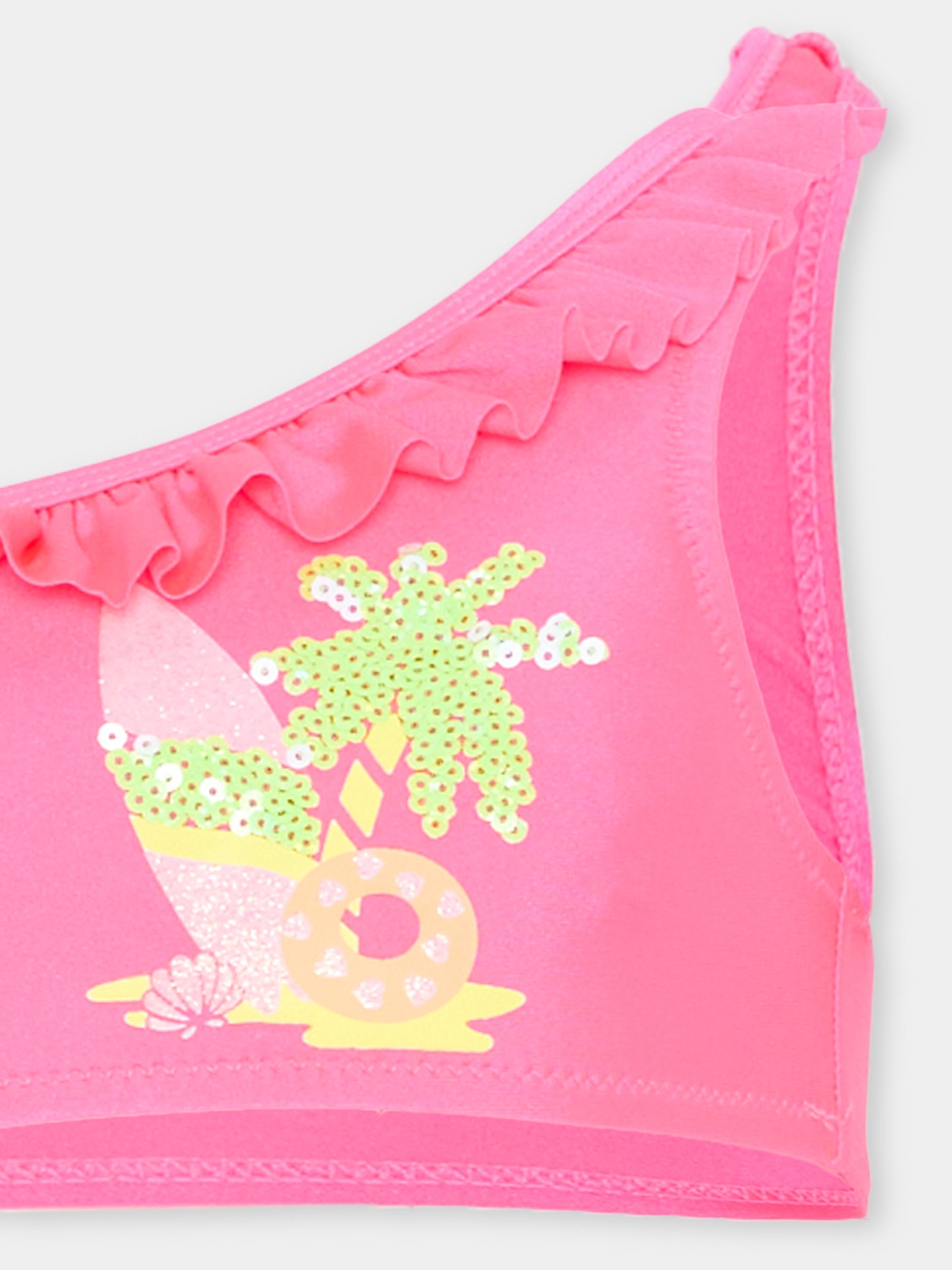 Slip e bikini rosa per bambina con rouches,Billieblush,U20918 47A