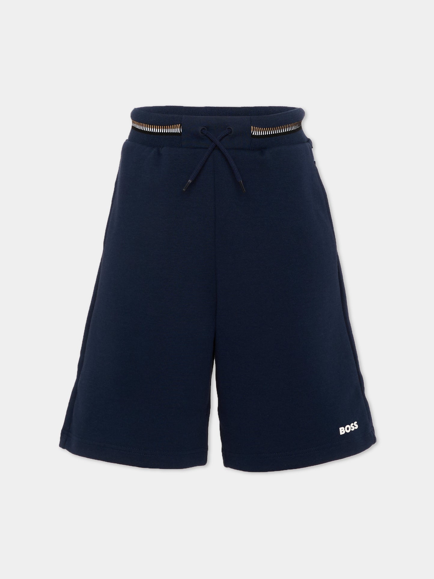Shorts blu per bambino con logo,Boss,J51999 849