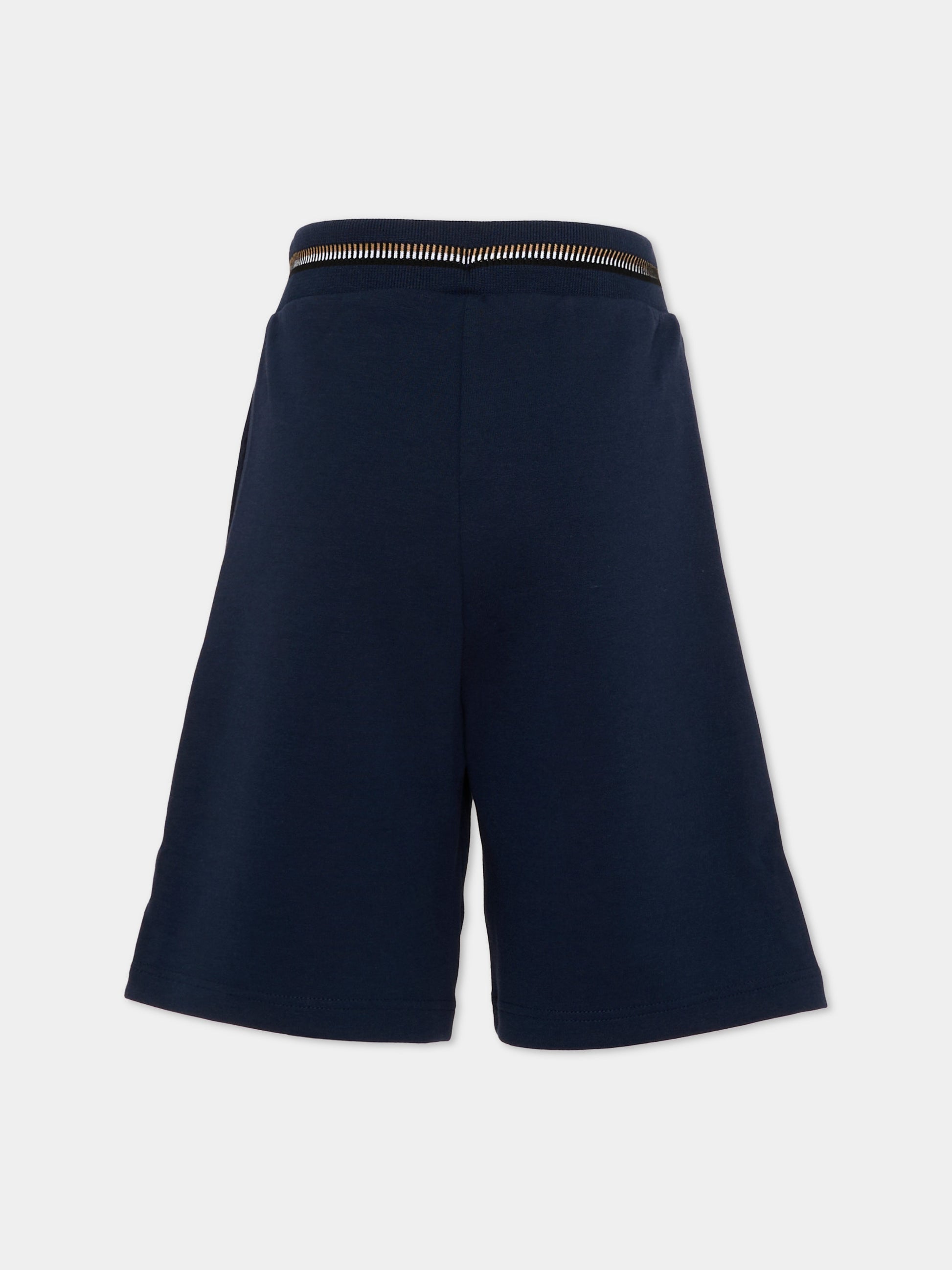 Shorts blu per bambino con logo,Boss,J51999 849
