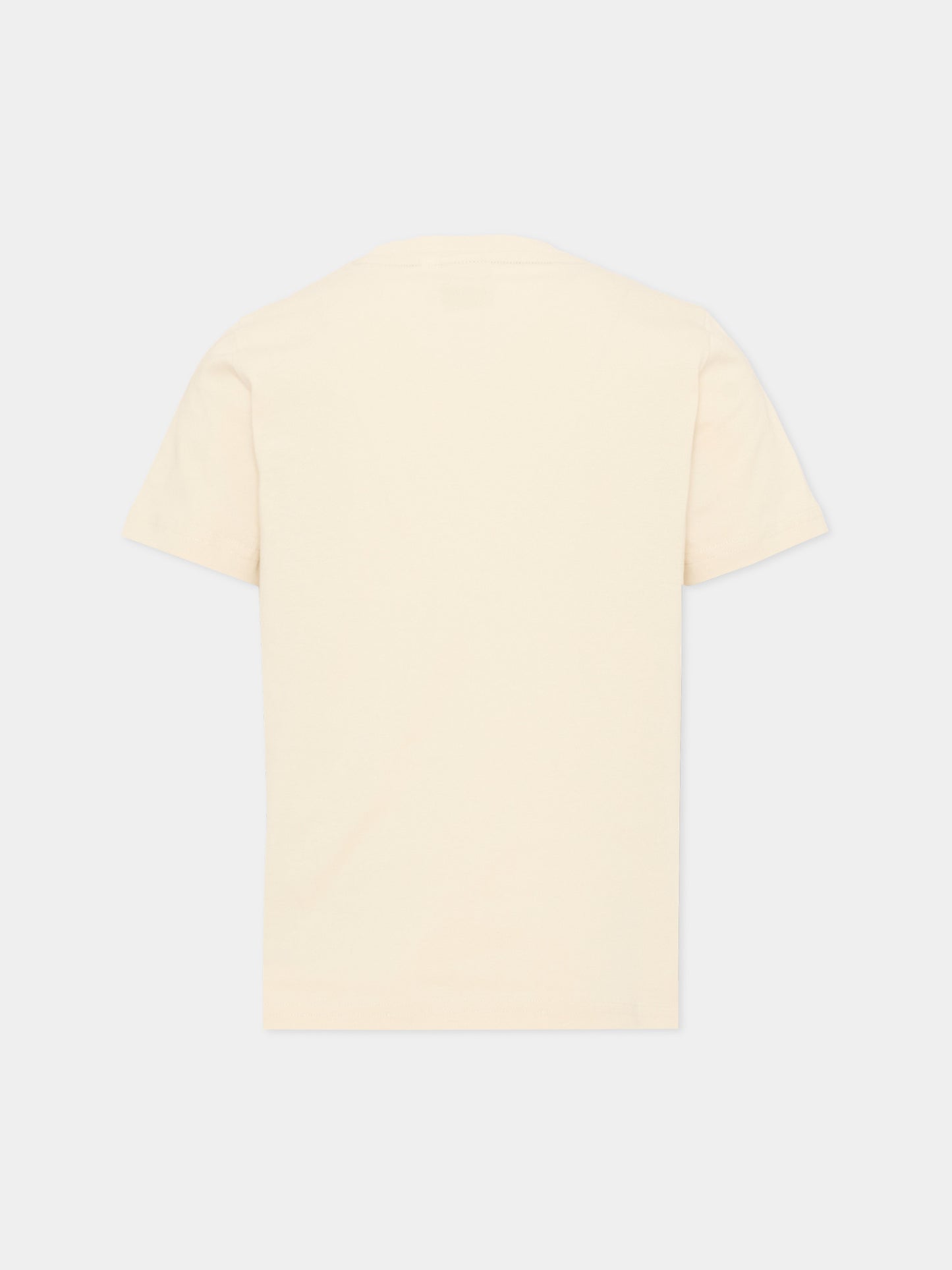 T-Shirt beige per bambino con logo,Boss,J52034 21C