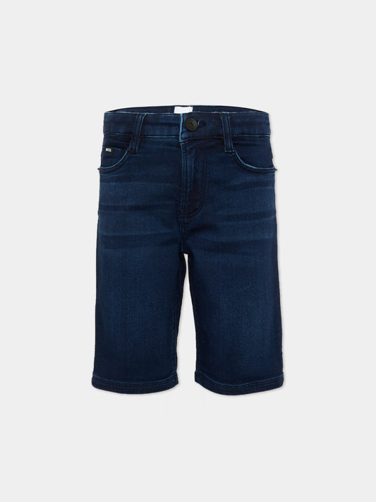 Shorts denim per bambino con patch,Boss,J53557 Z07