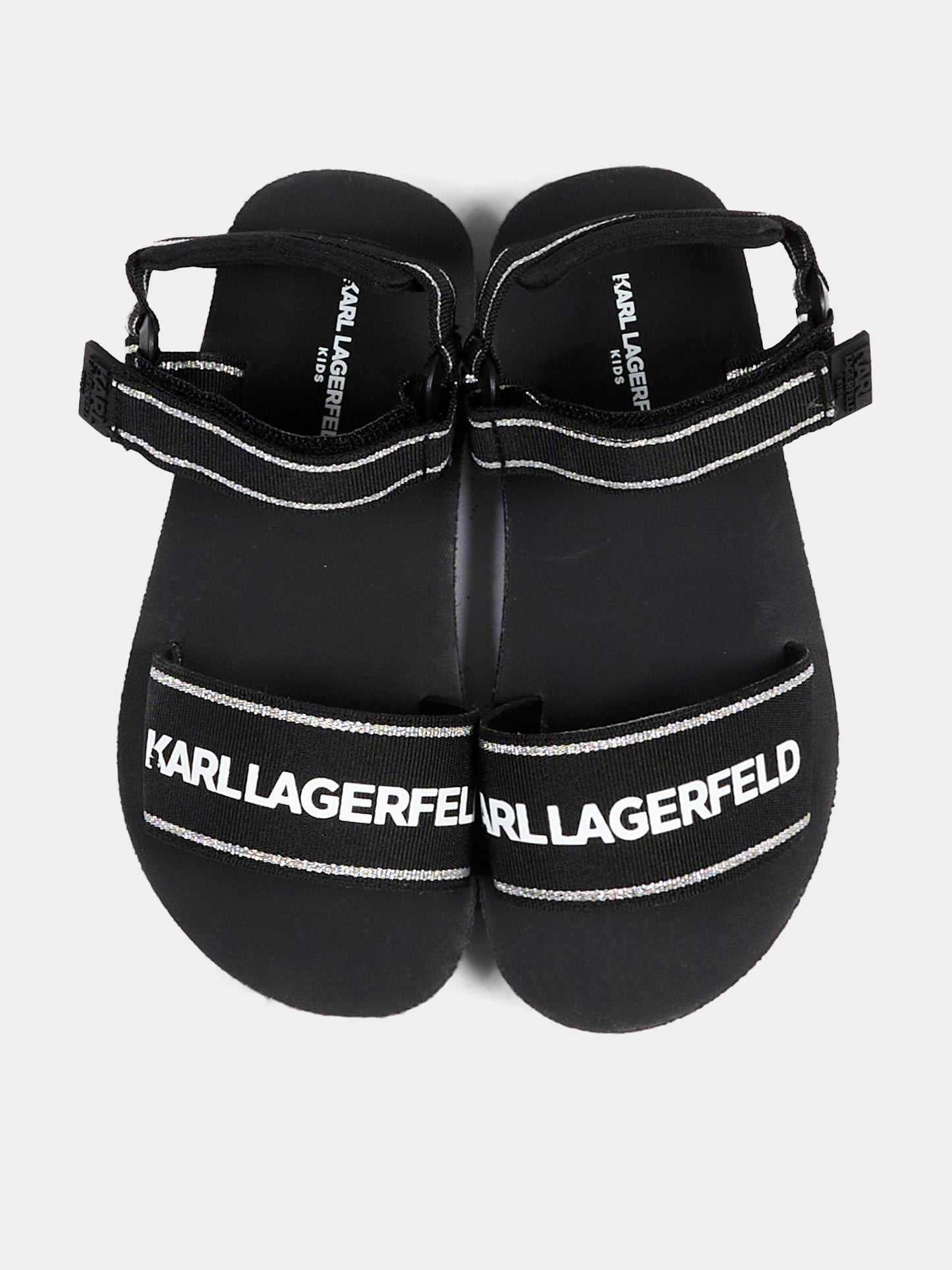 Sandali neri per bambina con logo,Karl Lagerfeld Kids,Z30374 09B