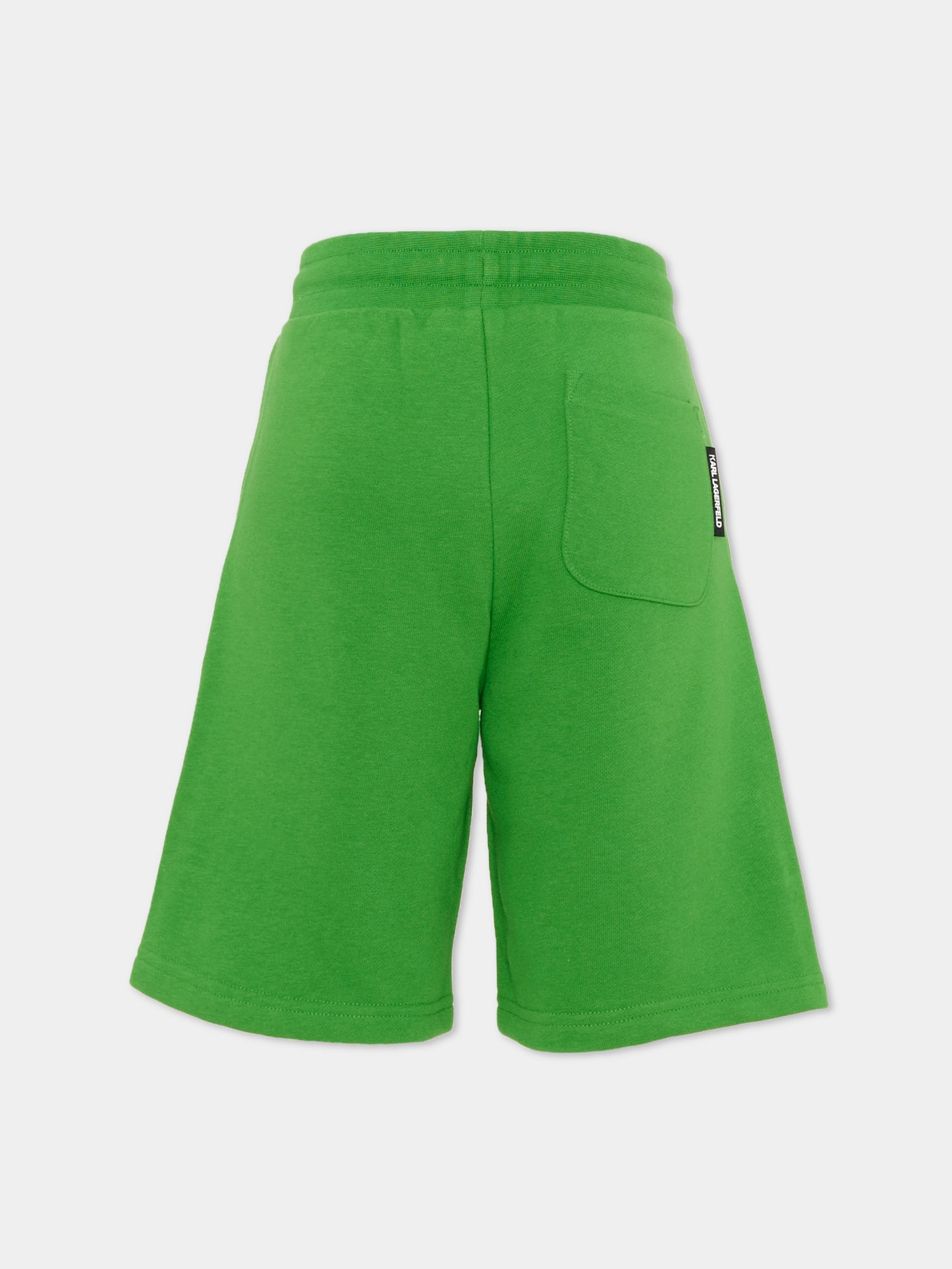 Shorts sportivi verdi per bambino con logo,Karl Lagerfeld Kids,Z30413 686