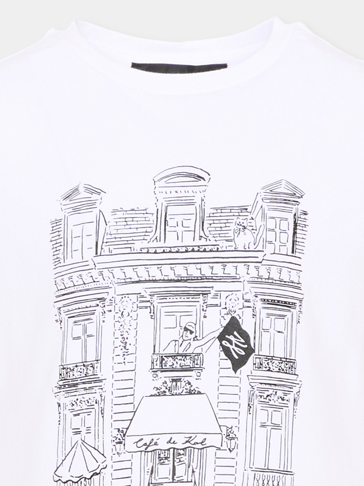 T-Shirt bianca per bambina con logo,Karl Lagerfeld Kids,Z30494 10P