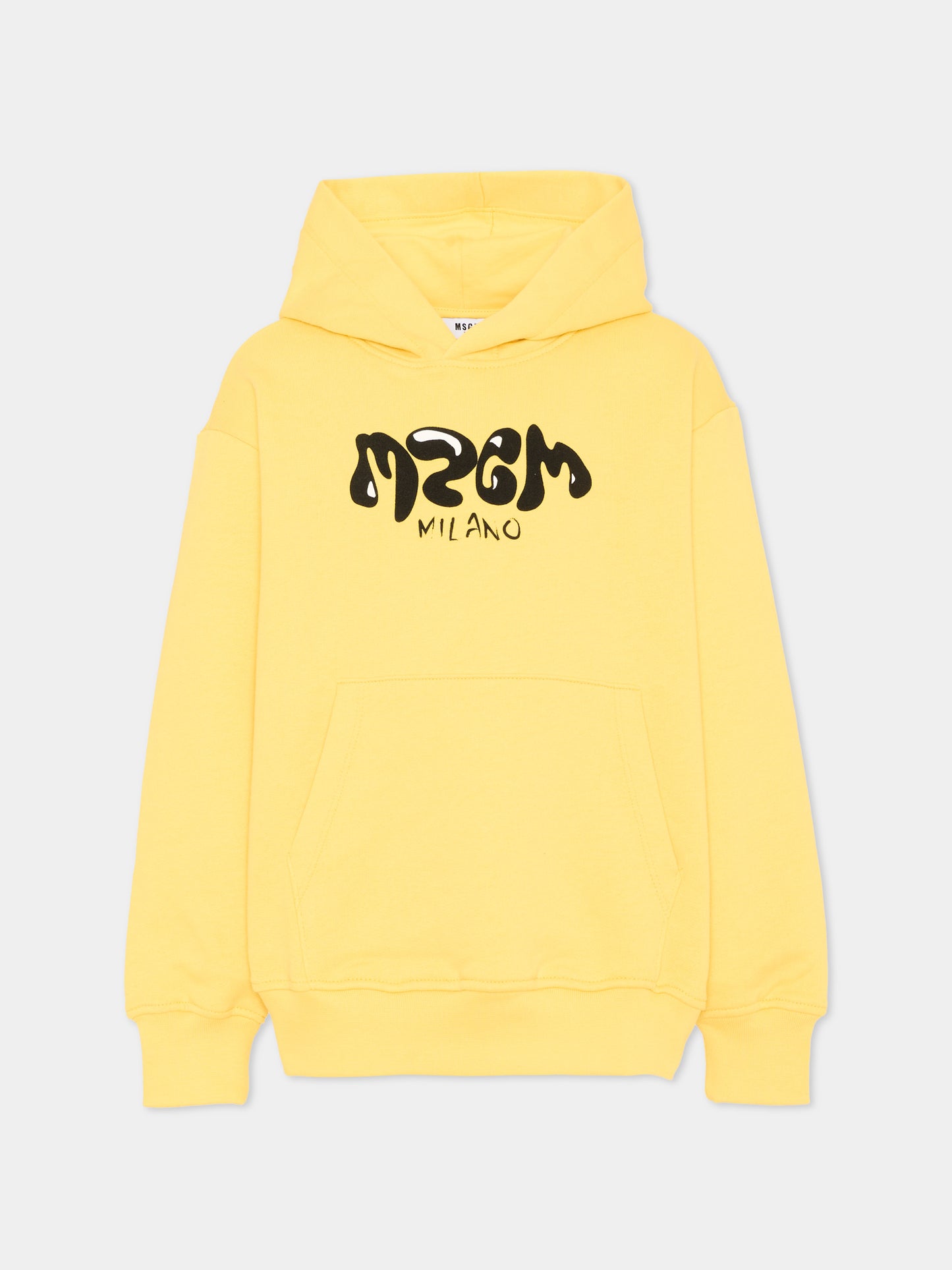 Felpa gialla per bambino con logo,Msgm Kids,S6MSJBHS258 020