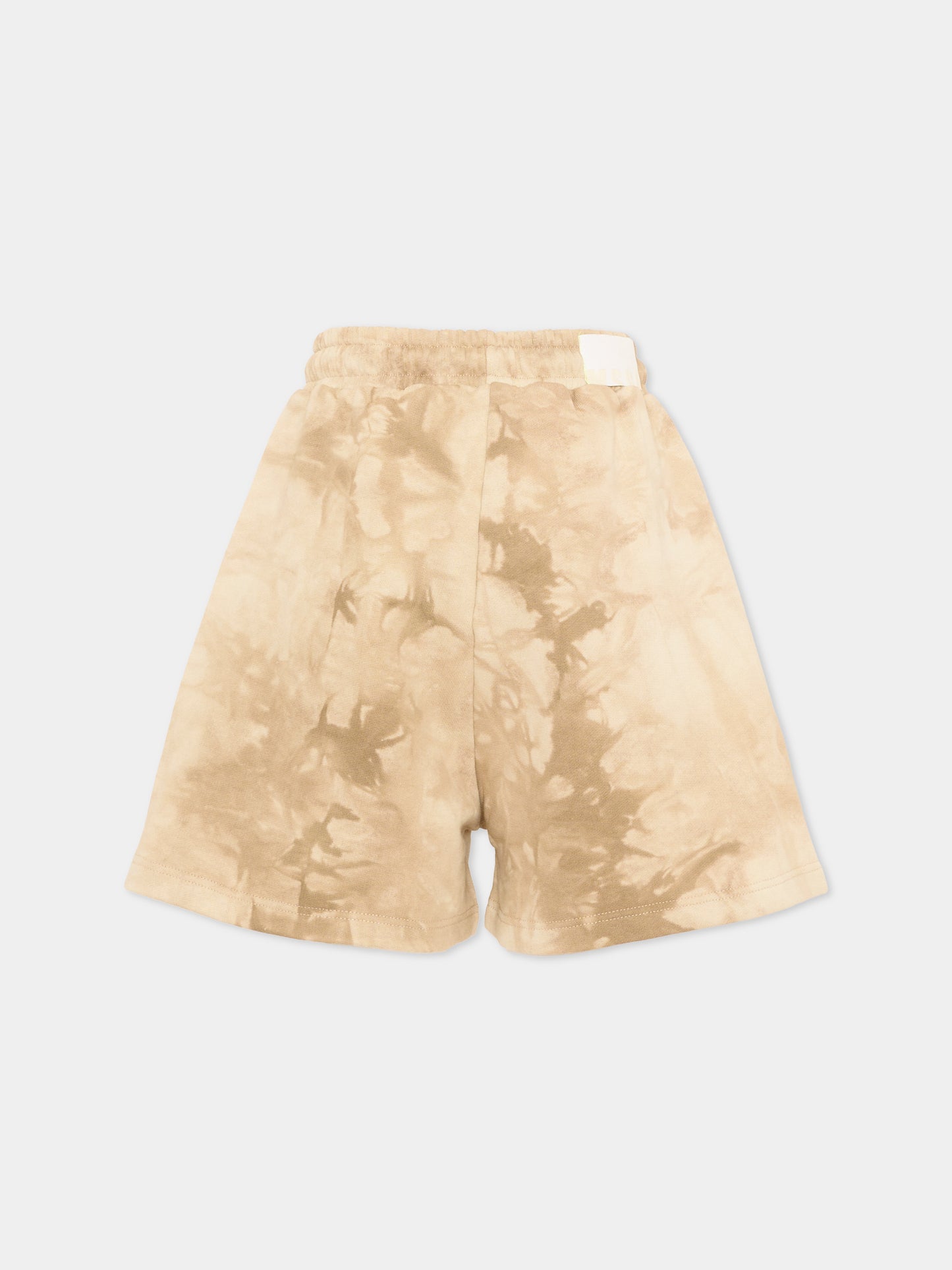 Beige tie-dye sports shorts for Boy