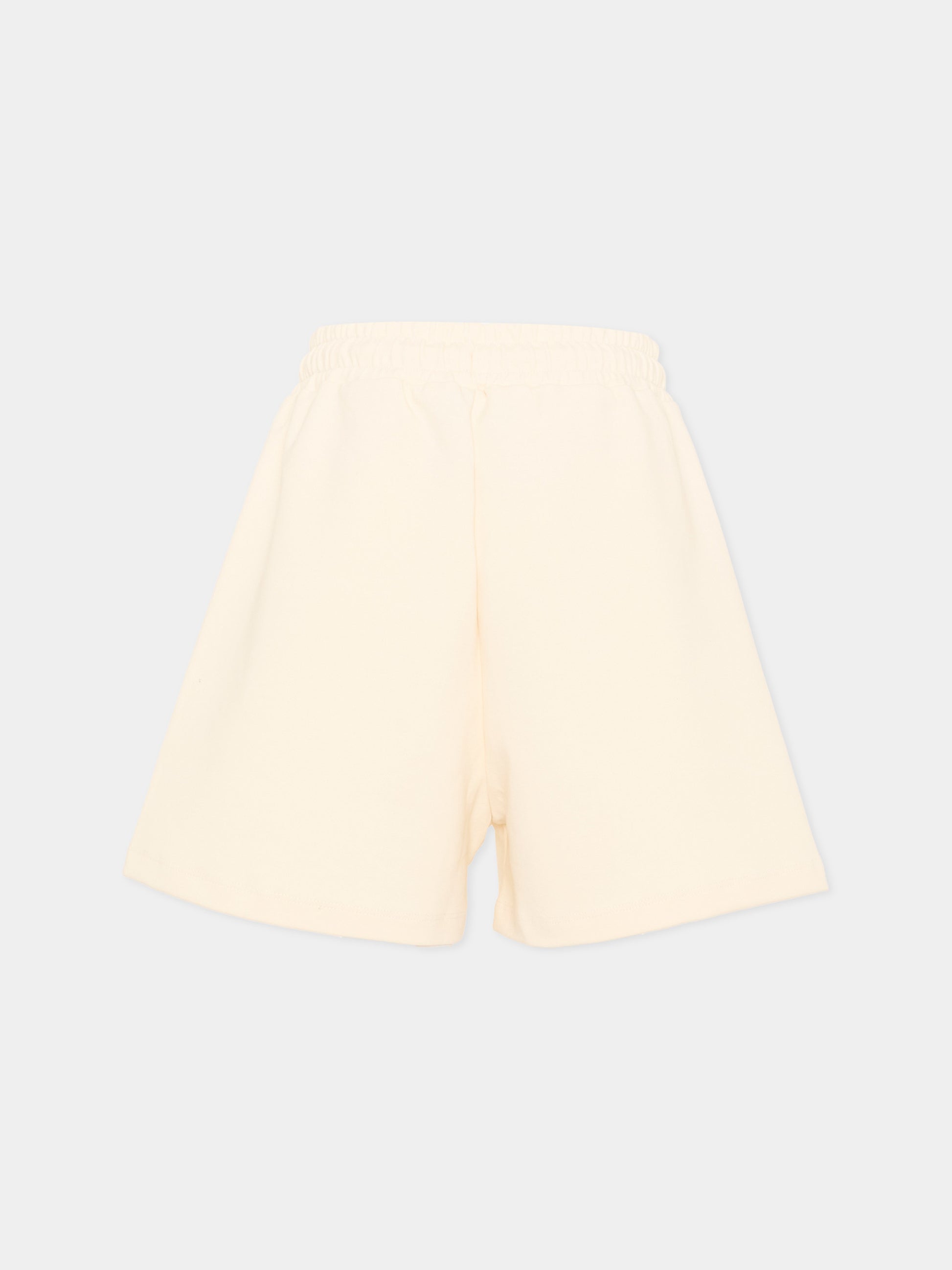 Shorts sportivi avorio per bambino con logo,Msgm Kids,S6MSJBBE228 013