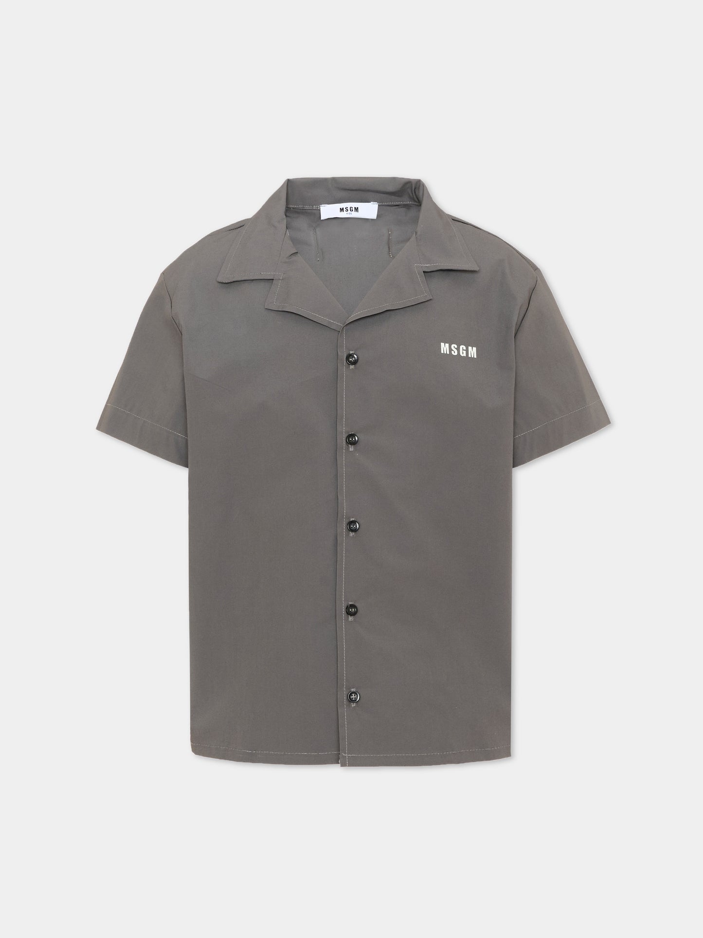 Camicia grigia per bambino con logo,Msgm Kids,S6MSJBSI156 103