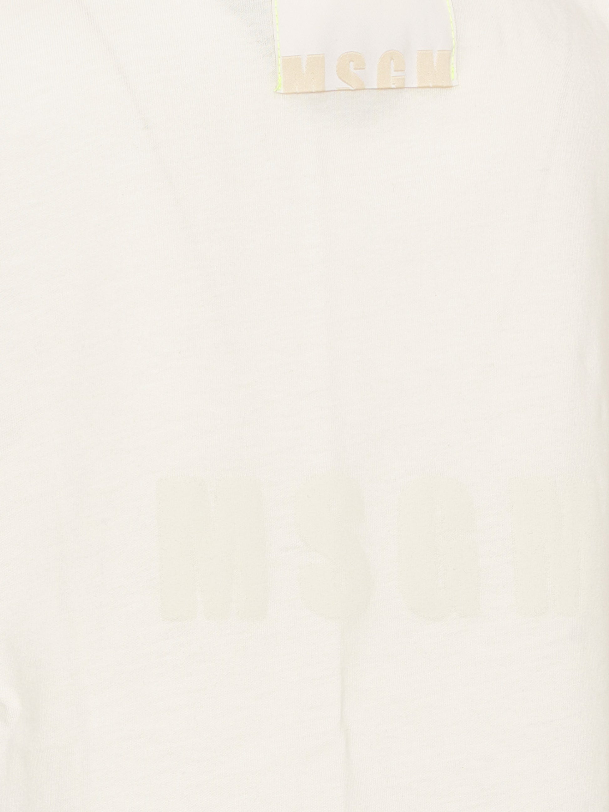 Canotta bianca per bambini con logo,Msgm Kids,S6MSJUTH150 002