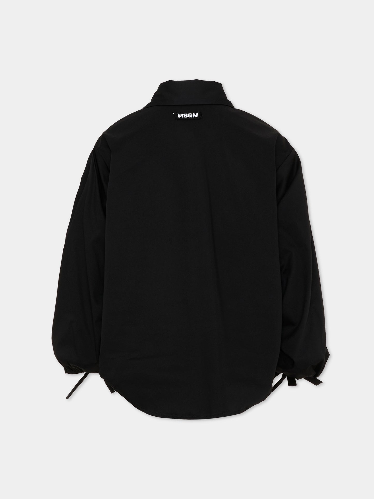Camicia nera per bambina con logo,Msgm Kids,S6MSJGSI084 110