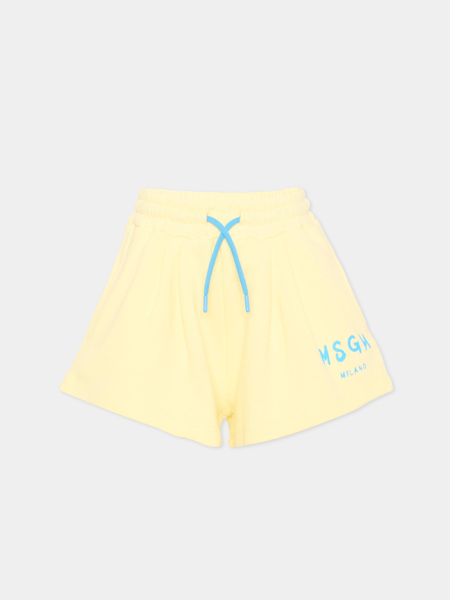 Yellow sports shorts for Boy with logo