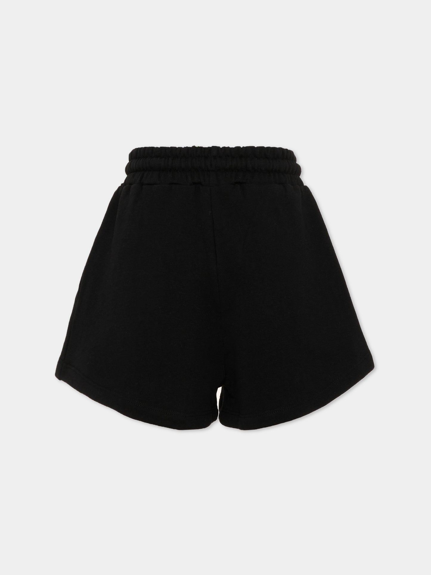 Shorts sportivi neri per bambina con logo,Msgm Kids,S6MSJGSH066 110/88