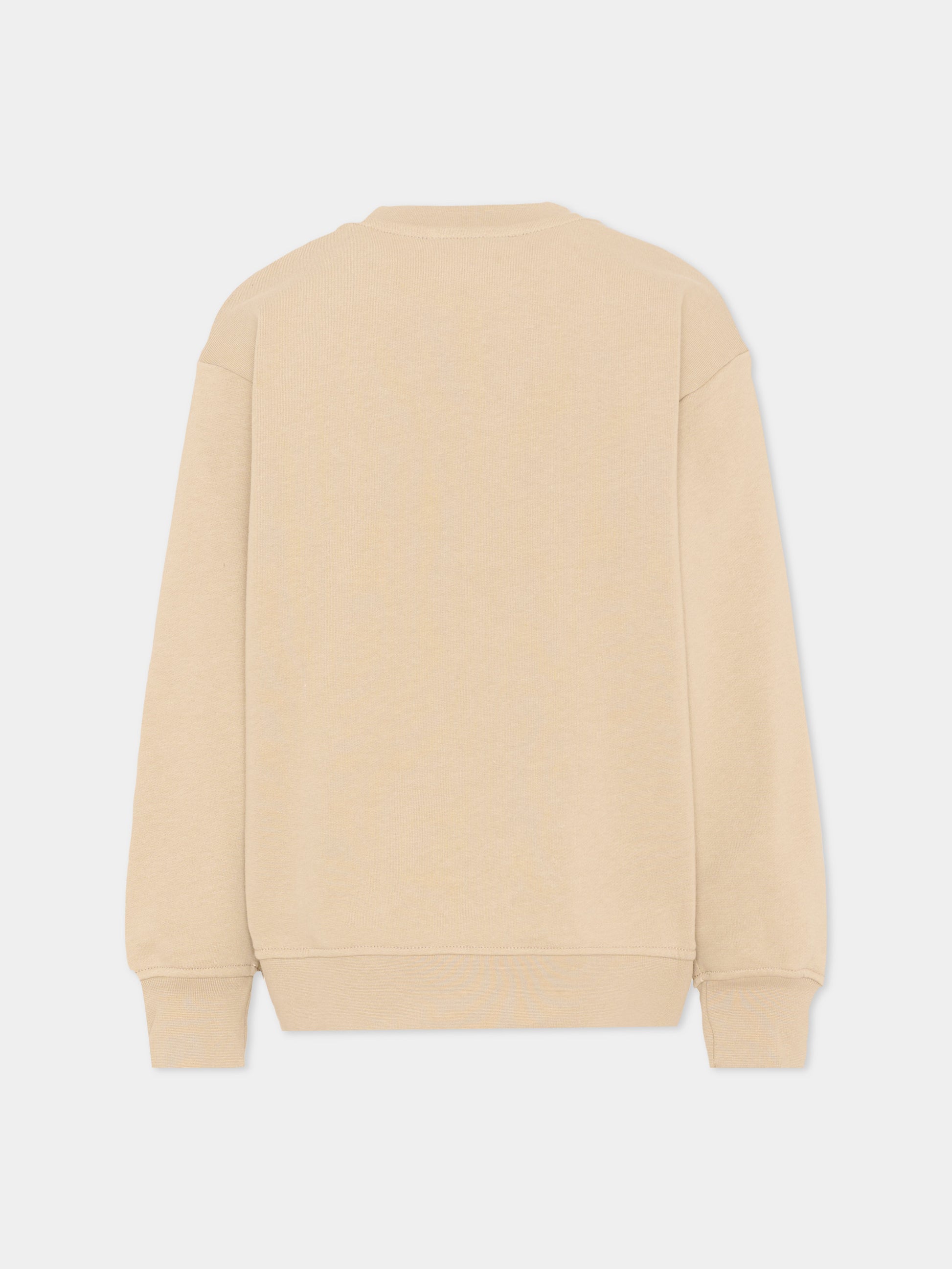 Felpa beige per bambini con logo,Msgm Kids,S6MSJUSW008 092