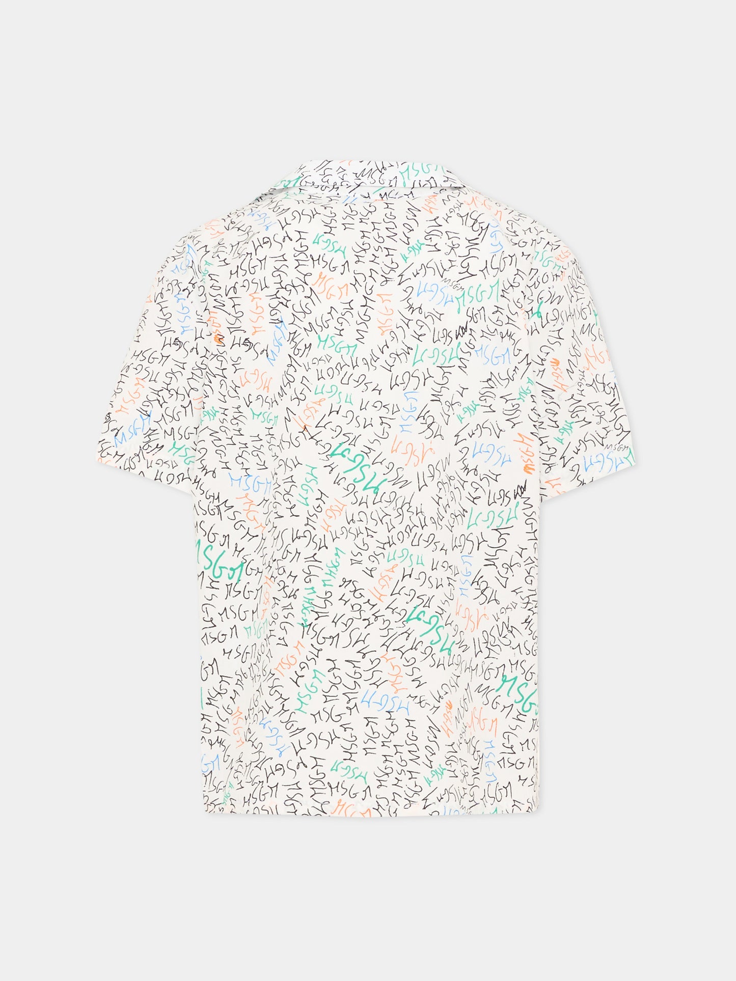 Camicia bianca per bambino con logo,Msgm Kids,S6MSJBSI236 001