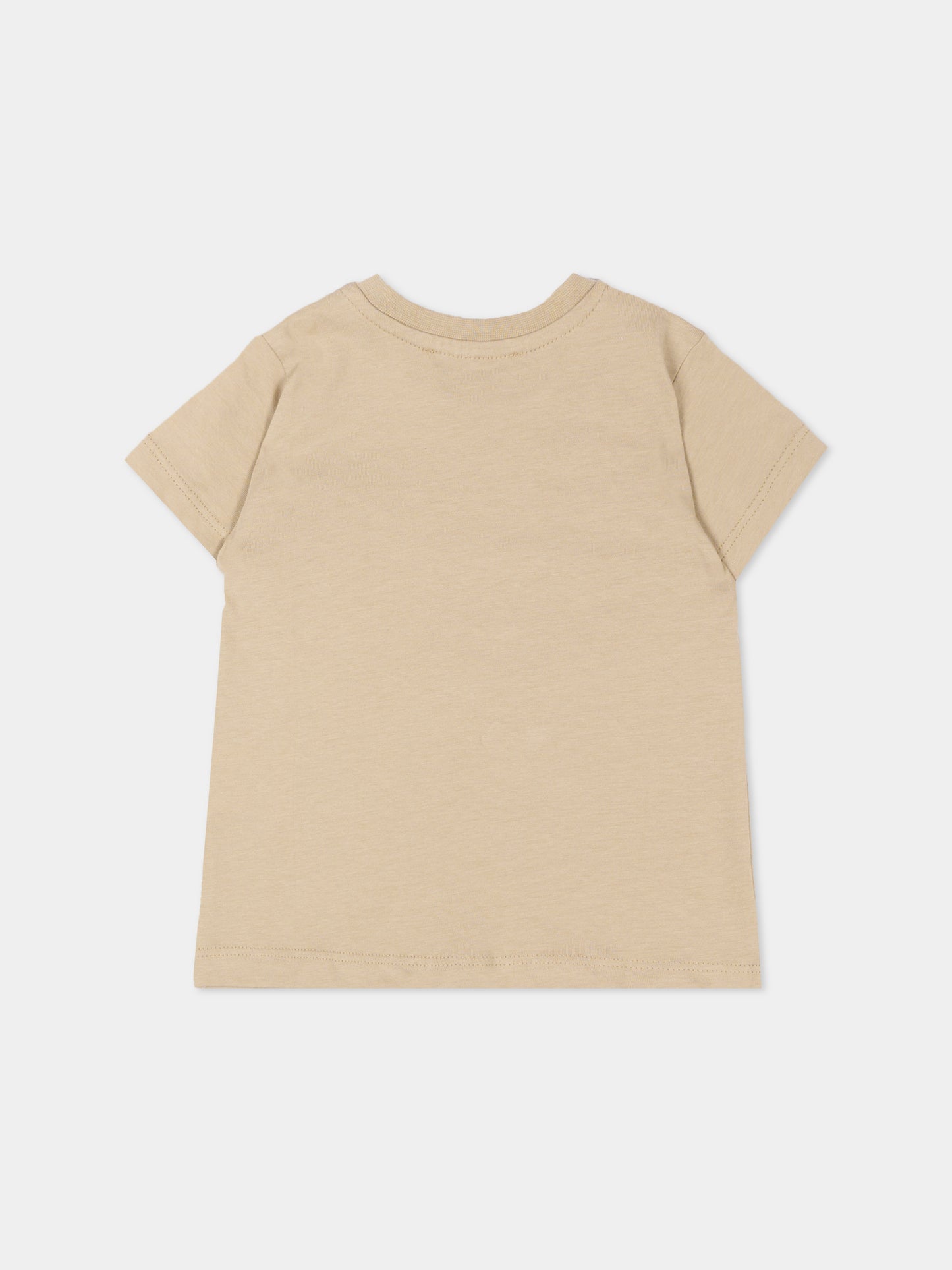 T-shirt beige per neonati con logo,Msgm Kids,S6MSUNTH266 092