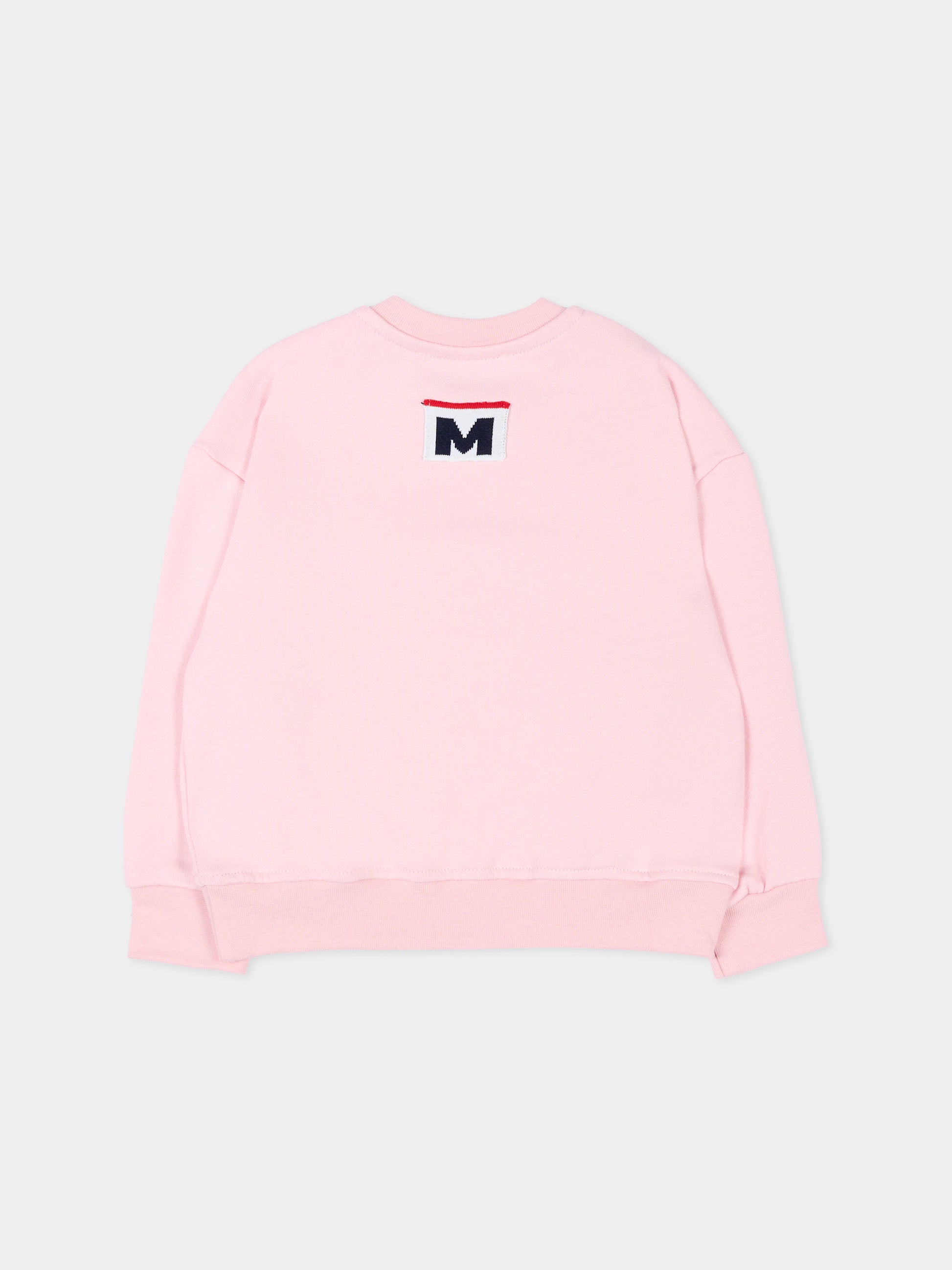 Felpa rosa per neonata con logo,Msgm Kids,S6MSUNSW267 MS076
