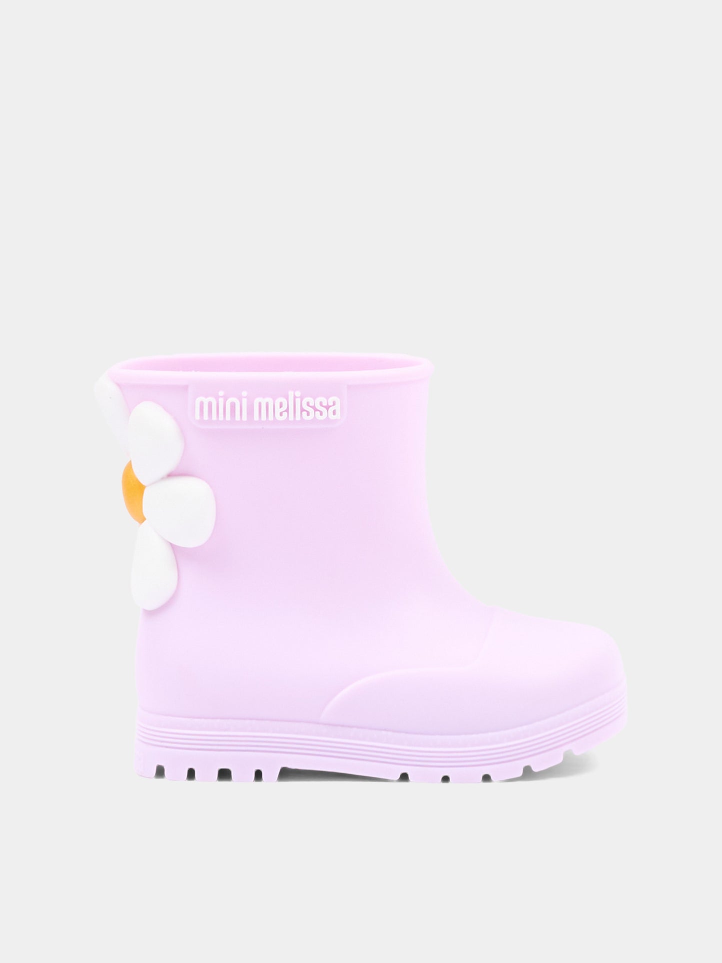 Stivali da pioggia lilla per bambina con fiore,Mini Melissa,38061 BW305 06411