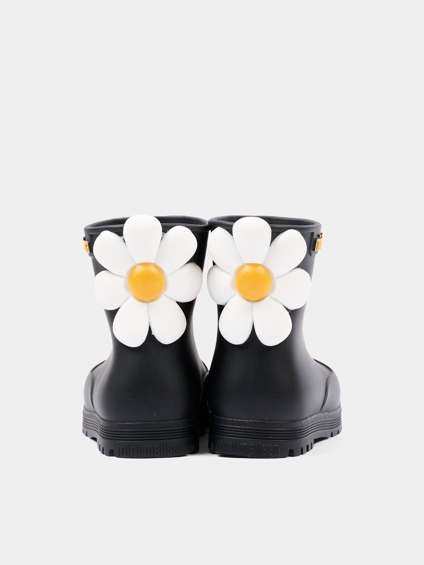 Stivali da pioggia neri per bambina con fiore,Mini Melissa,38061 BW303 06411