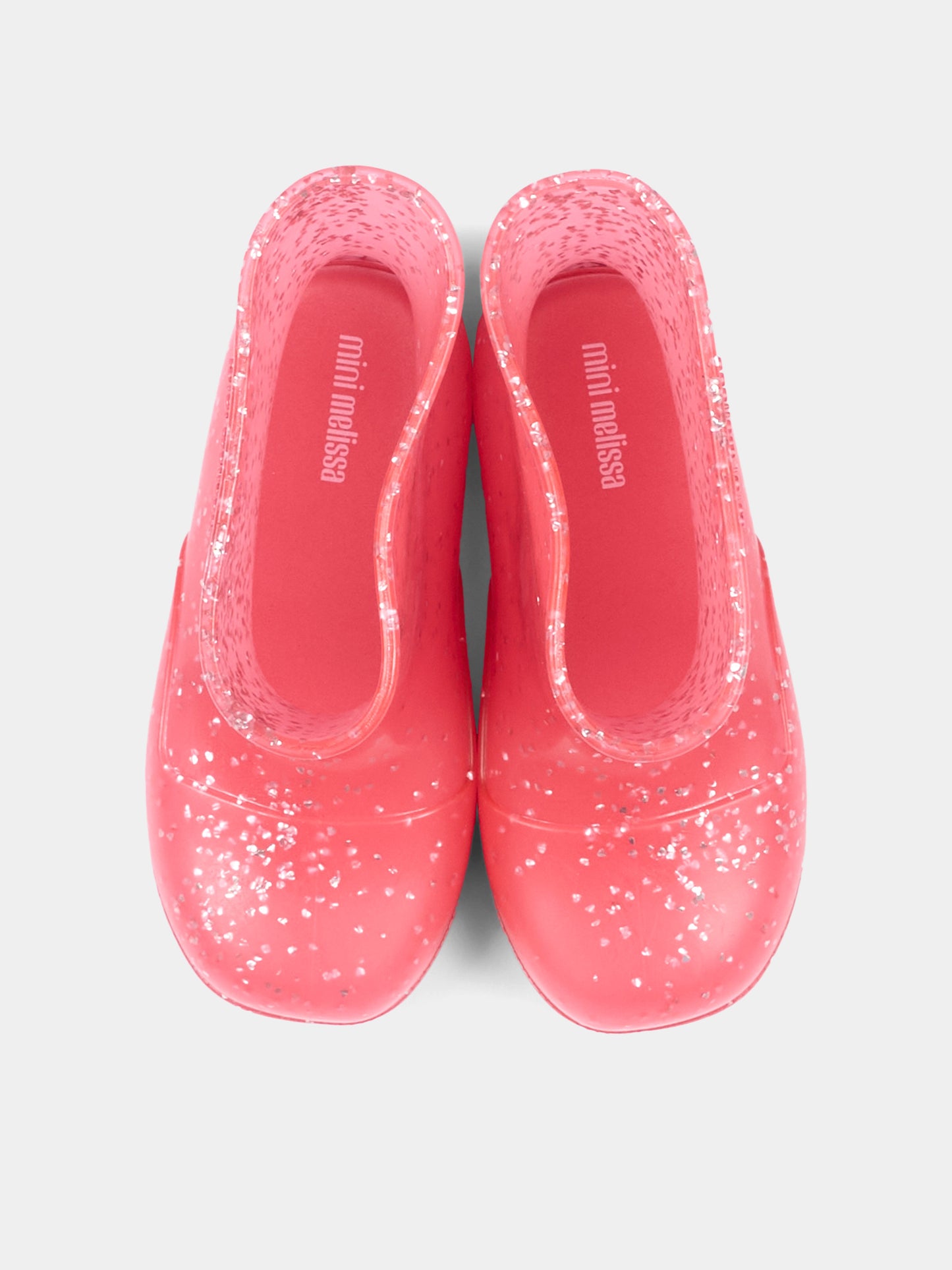 Stivali da pioggia rosa per bambina con glitter
