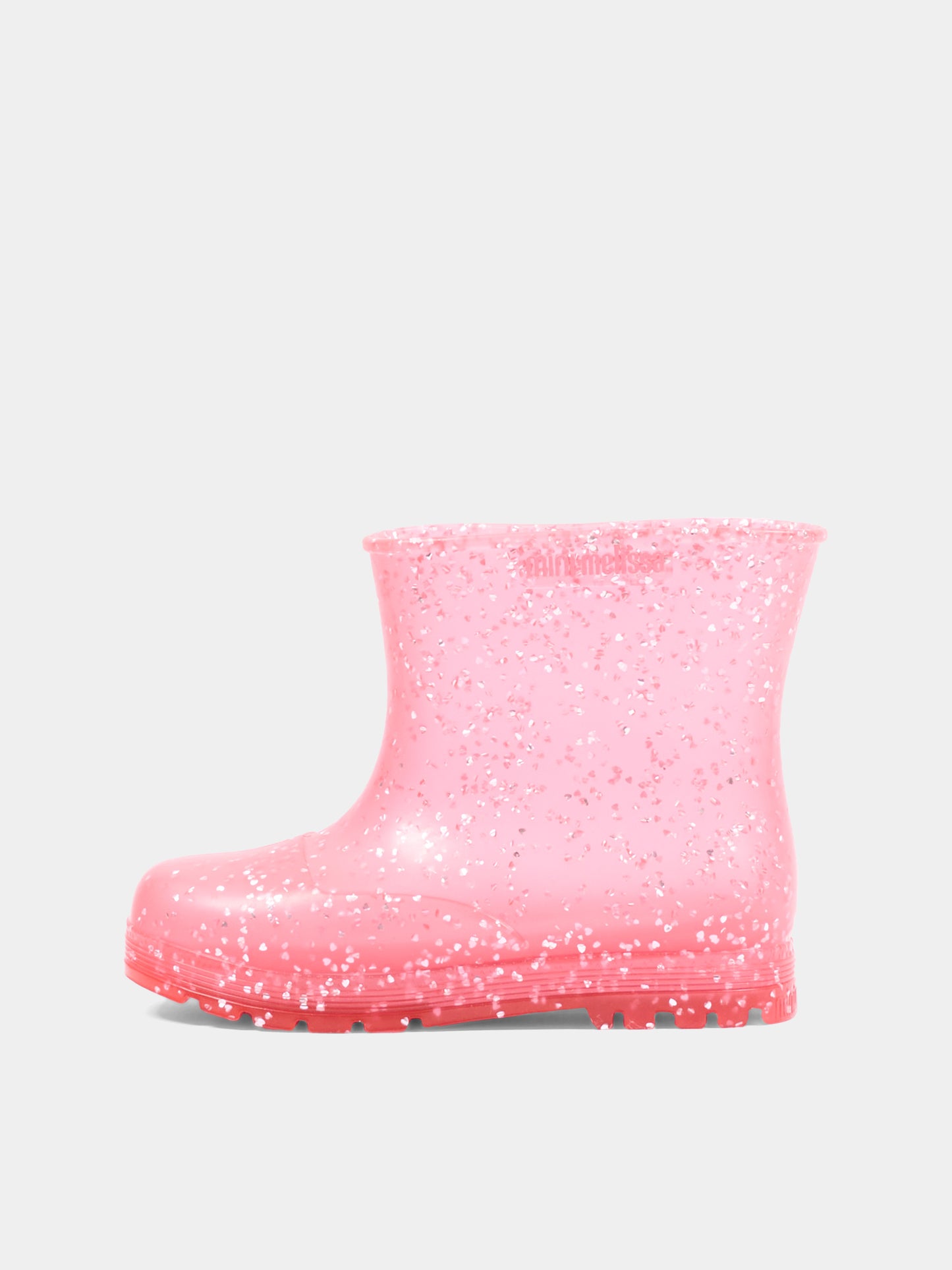Stivali da pioggia rosa per bambina con glitter