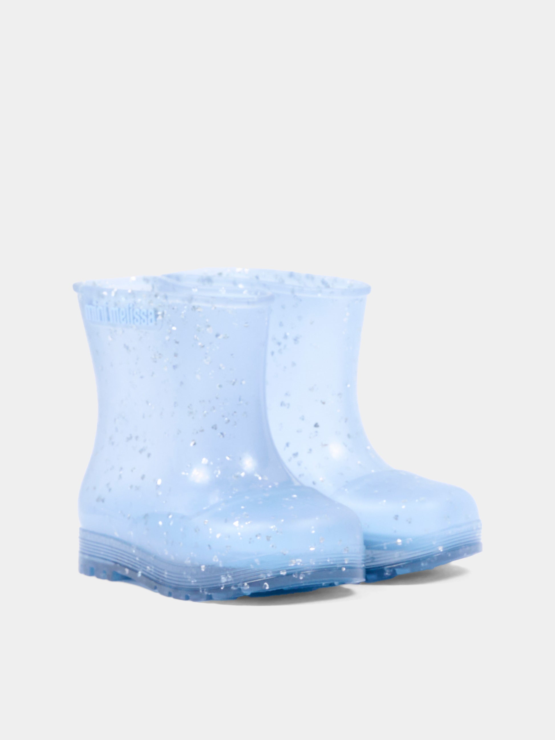 Stivali da pioggia azzurri per bambina con glitter,Mini Melissa,38072 BW130 06411