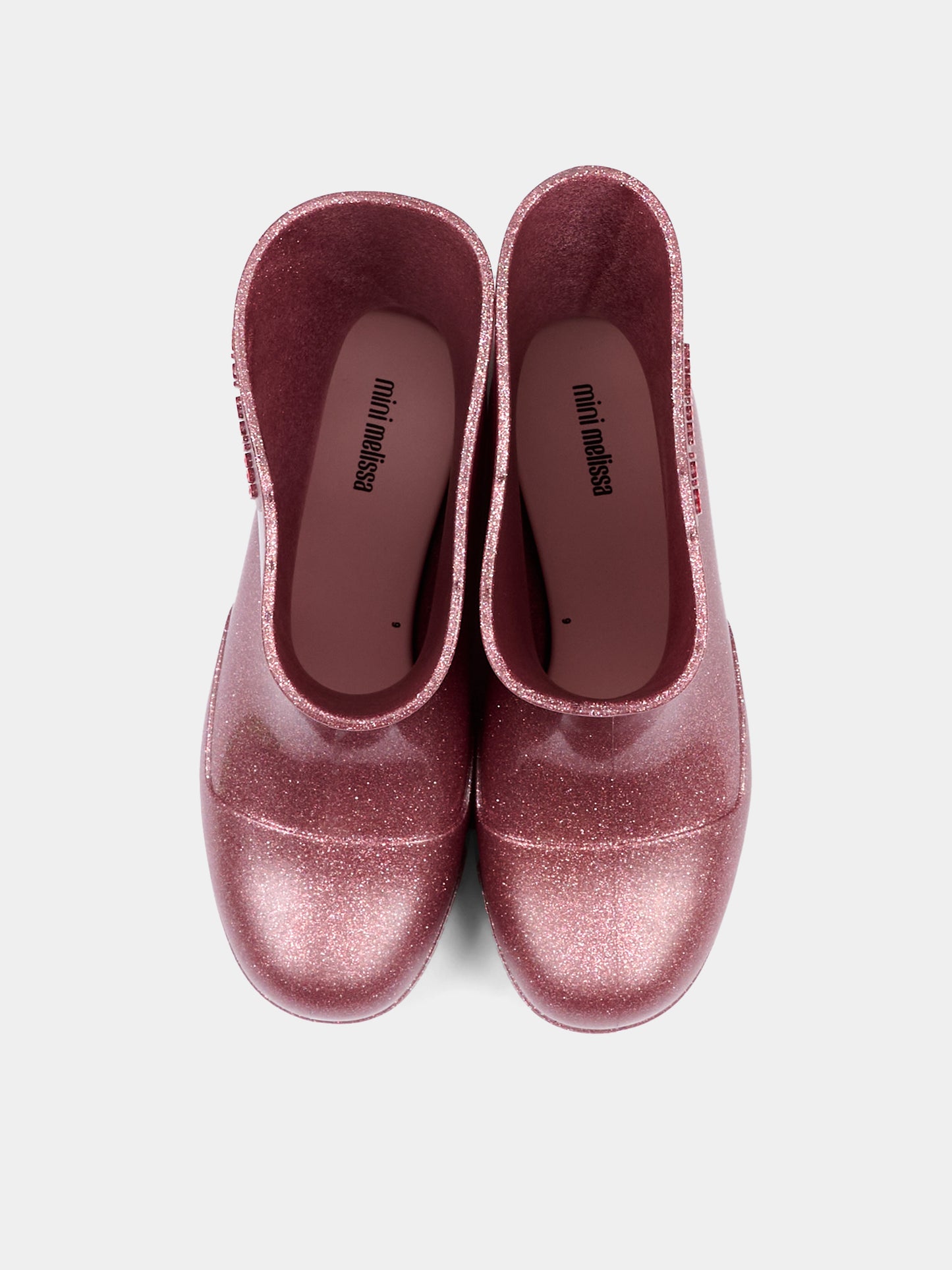 Stivali da pioggia rosa per bambina con glitter,Mini Melissa,33868 AQ988 34445