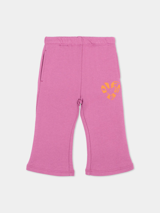 Pantaloni sportivi viola per neonata con logo,Diesel,K00669 KYAX3 K624