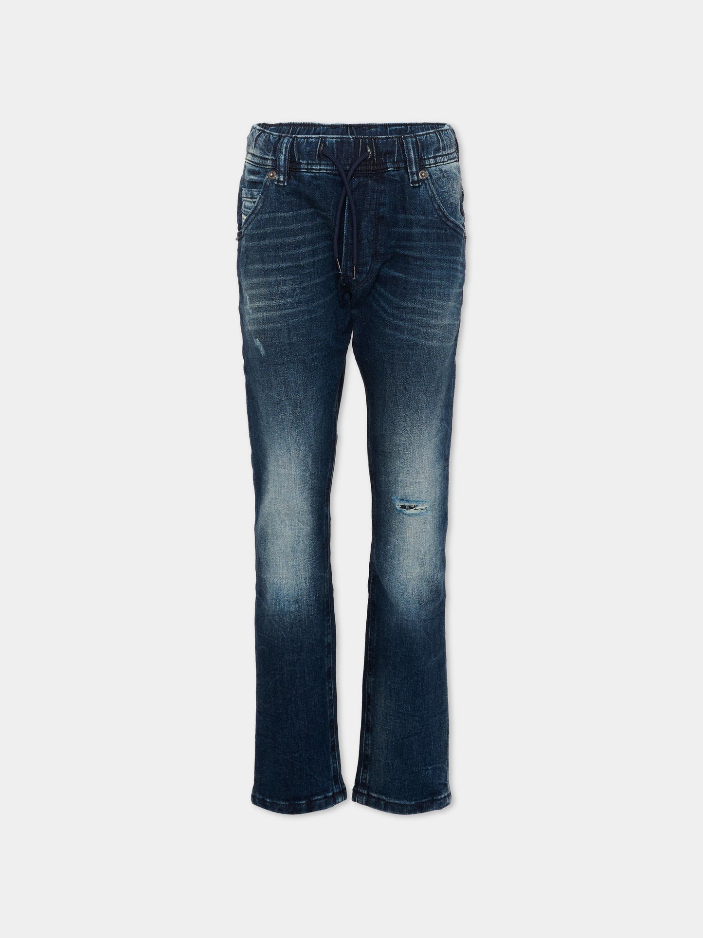 Jeans denim per bambino con patch logo,Diesel,00J3A8 KXBQD K01