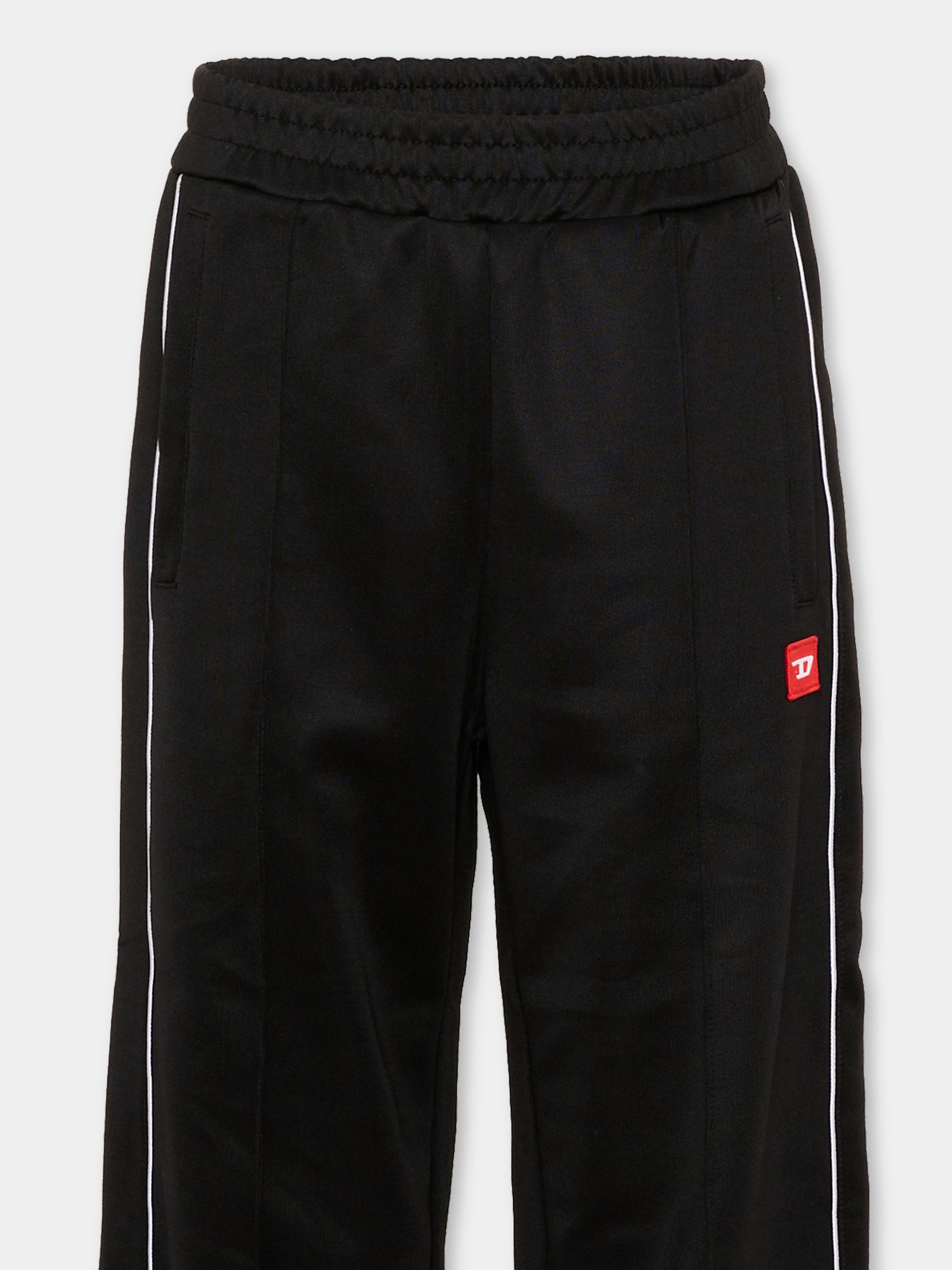 Pantaloni sportivi neri per bambino con logo,Diesel,J02447 KYAZB K900