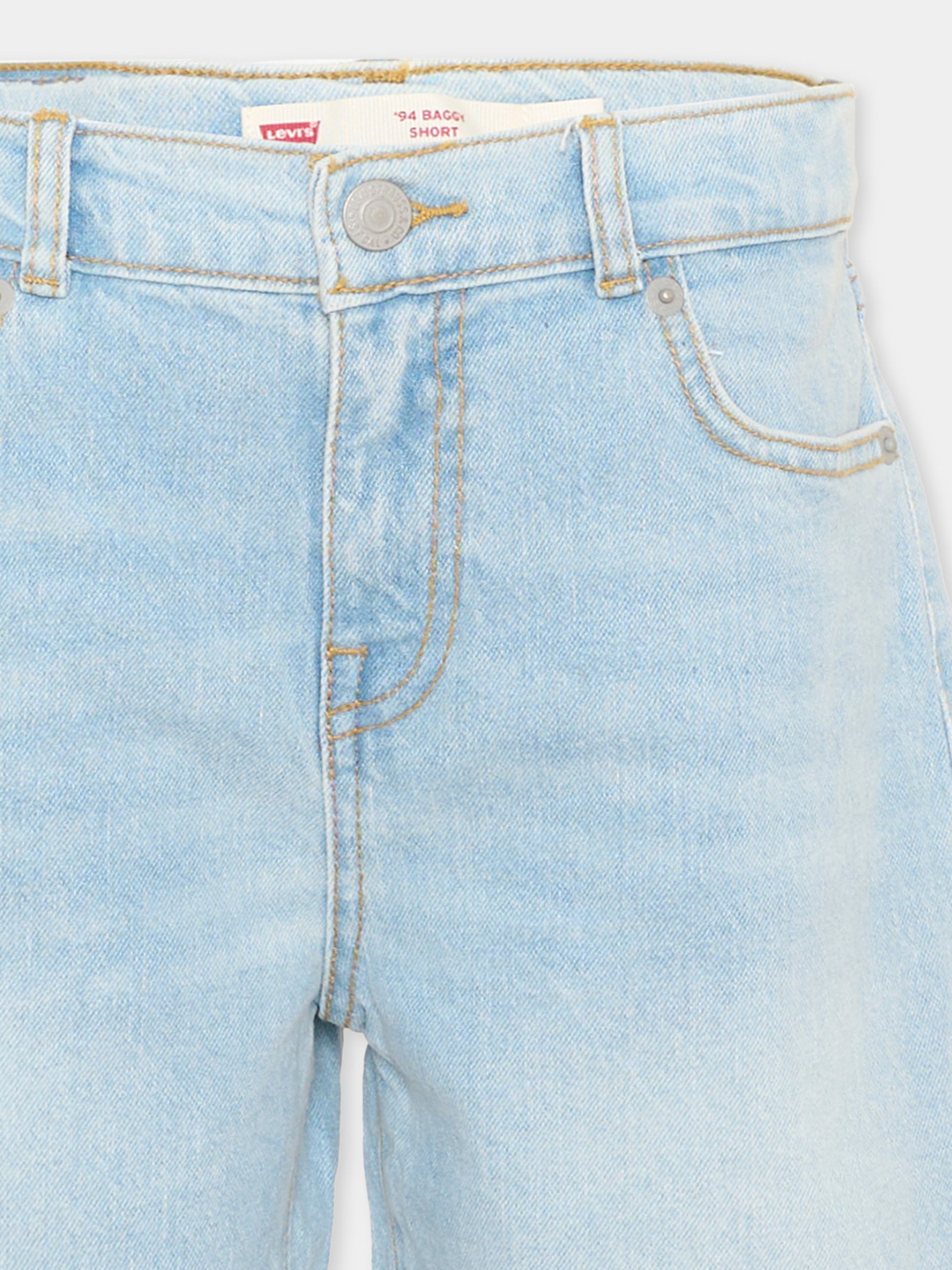 Shorts denim per bambina con patch logo,Levi's Kids,3EM221 L9T