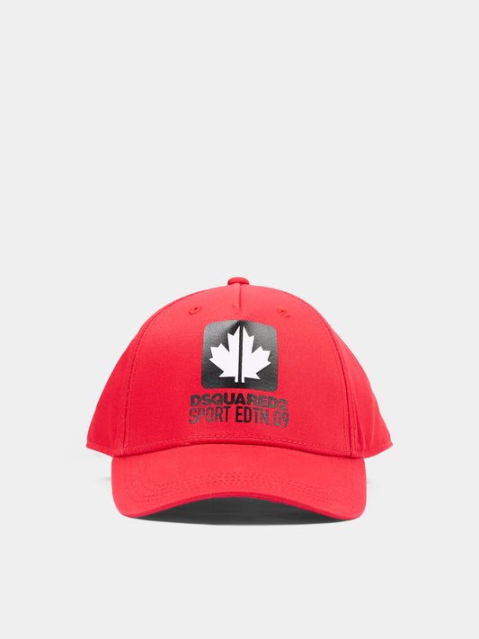 Cappello con visiera rosso per bambini con logo,Dsquared2,DQ2195 D00YT DQ411