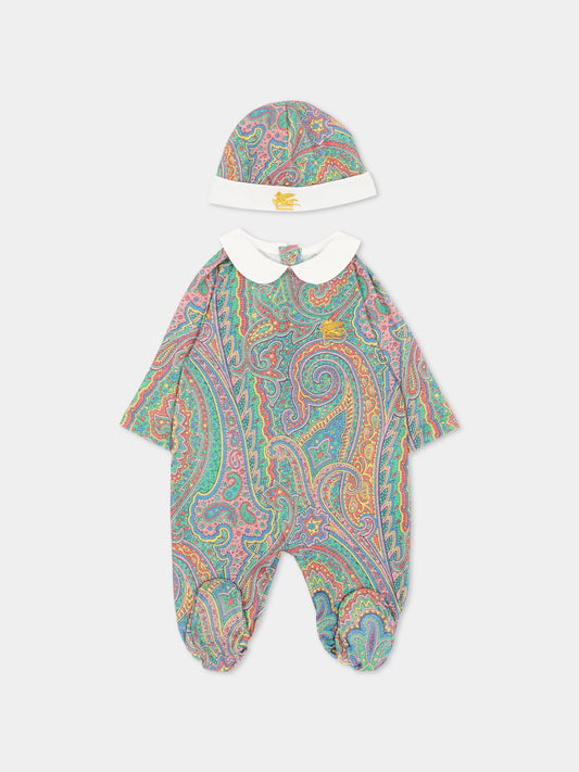 Set tutina multicolor per neonati con stampa paisley,Etro,GXB530 J0517 999