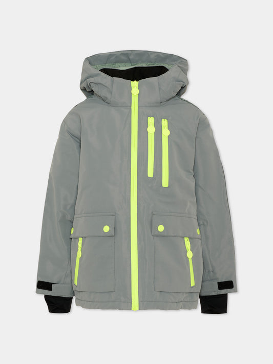 Piumino verde per bambina con logo,Stella Mccartney Kids,TX2P00 Z0432 760
