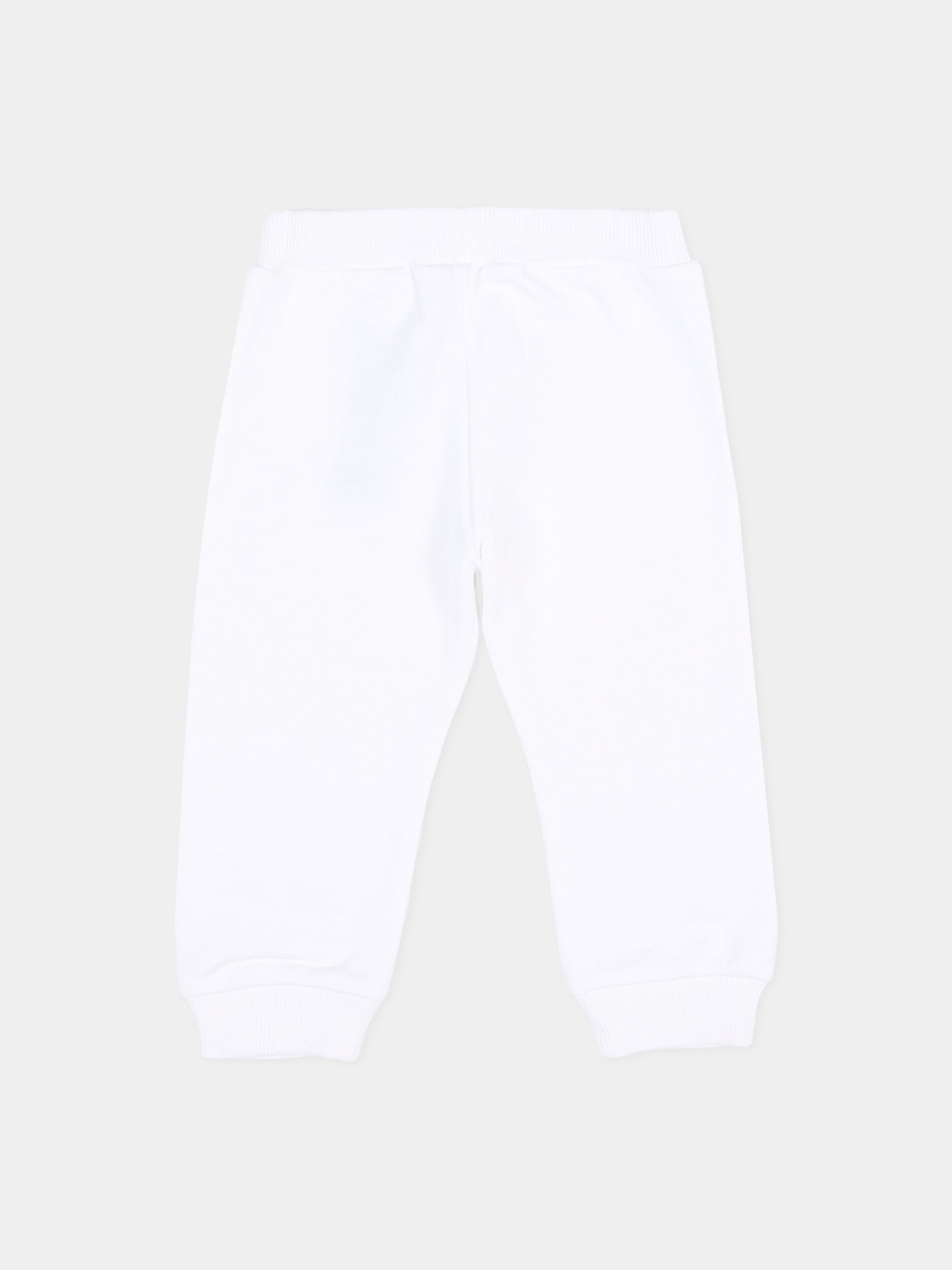 Pantaloni sportivi bianchi per neonati con logo,Balmain Kids,BU6520 Z1753 100