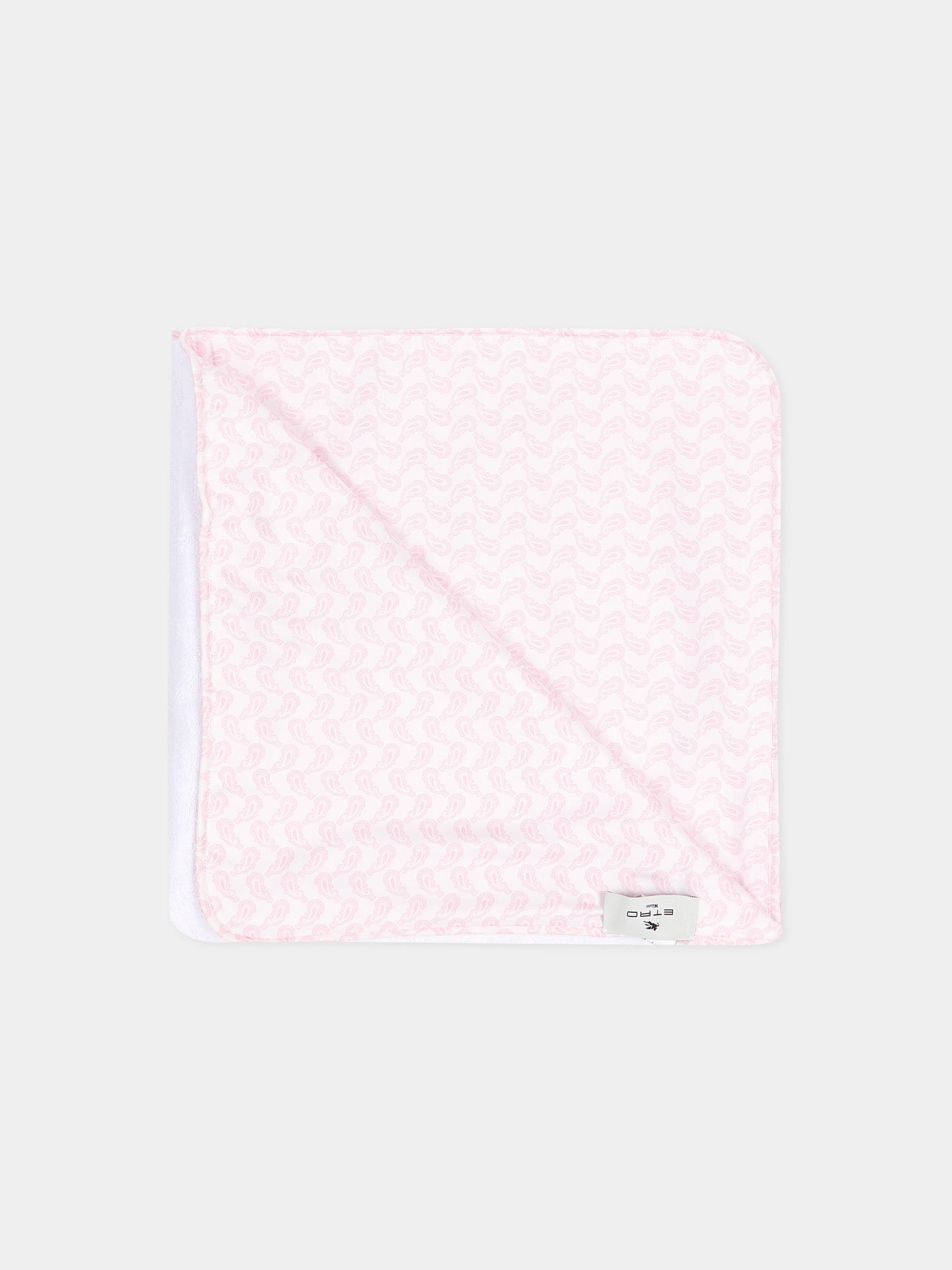Accappatoio rosa per neonato con stampa paisley,Etro,GU0540 P0425 505RS